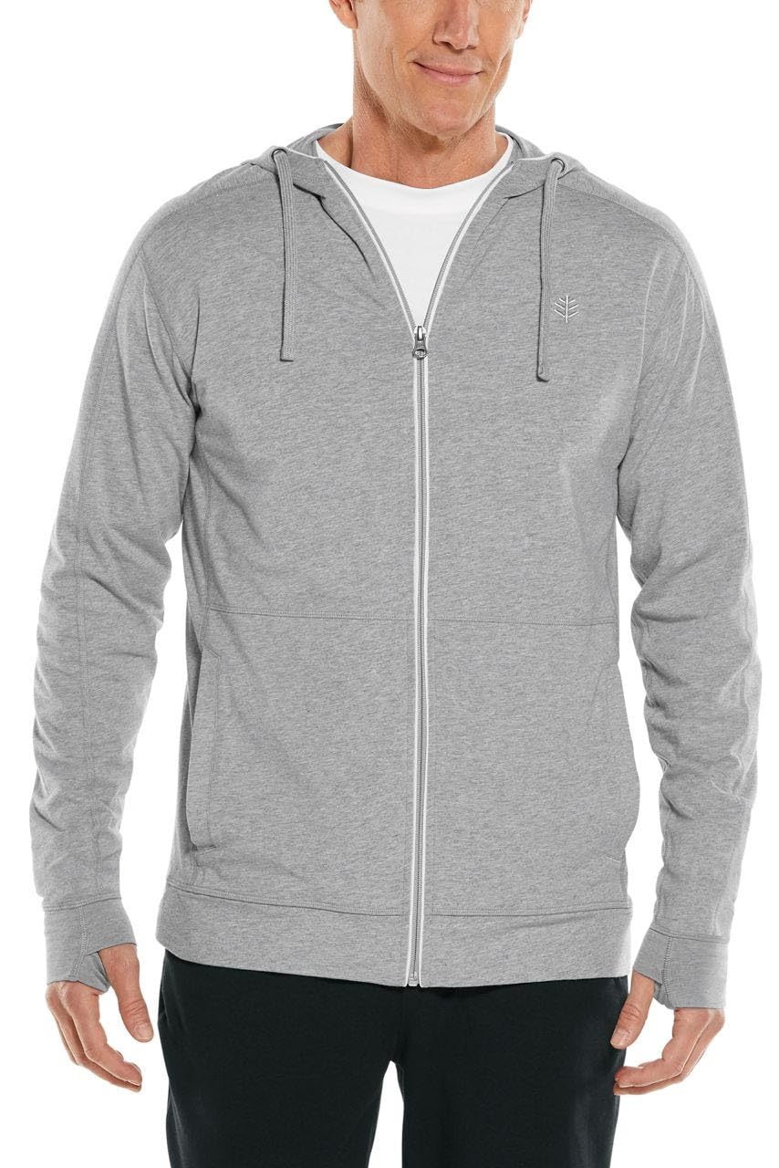 Coolibar UPF 50+ Sun Protective Men's LumaLeo Full Zip Hoodie - Lightweight UV Protection Jacket for Outdoor Activities, Hiking & Travel