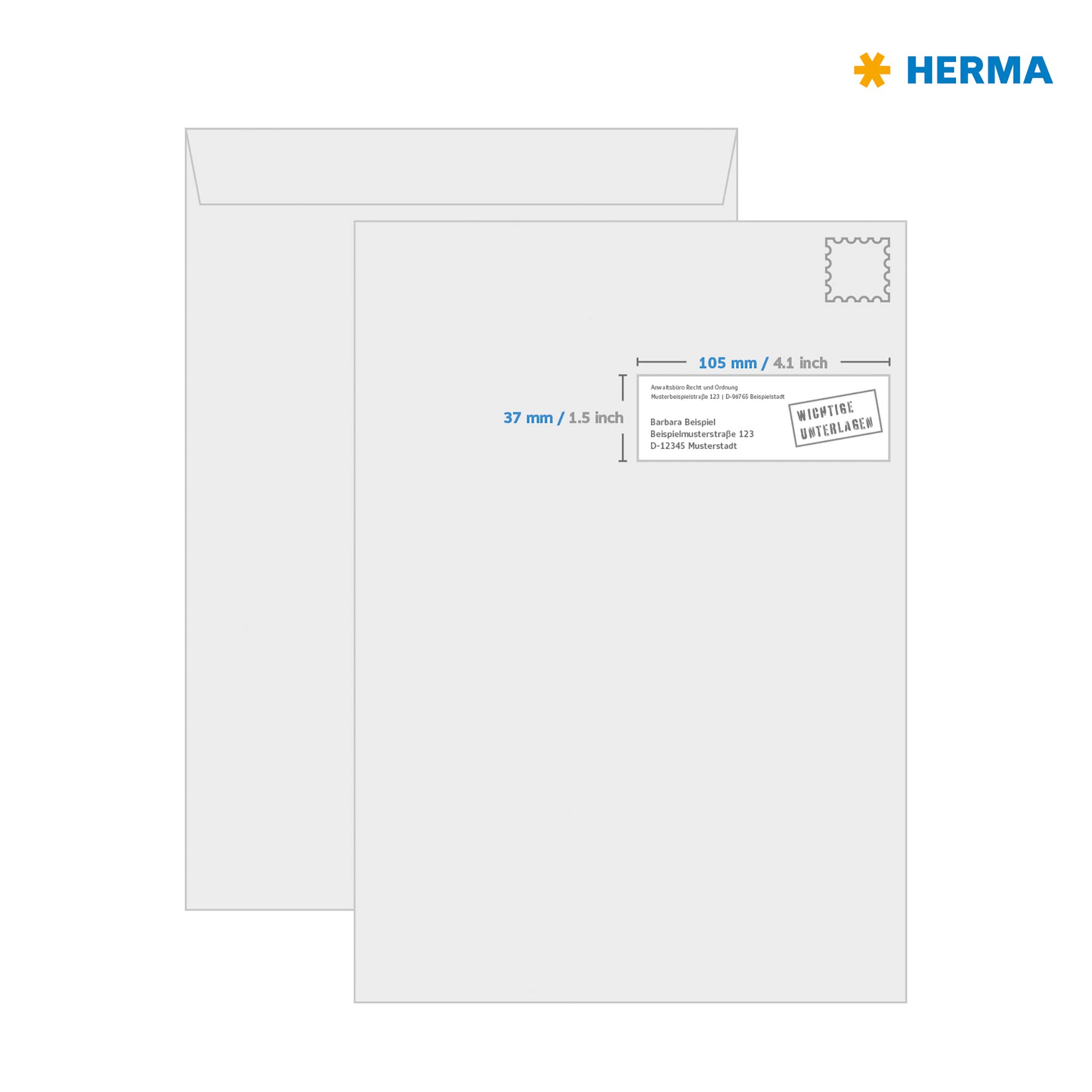 HERMA 4258 Self Adhesive Colored Labels - 16 Labels per A4 Sheet, 1400 Sheets (22,400 Labels), 105x37mm Blank Color Stickers for Laser & Inkjet Printers - Blue - Perfect for Office Organization, Shipping Labels, and Product Packaging