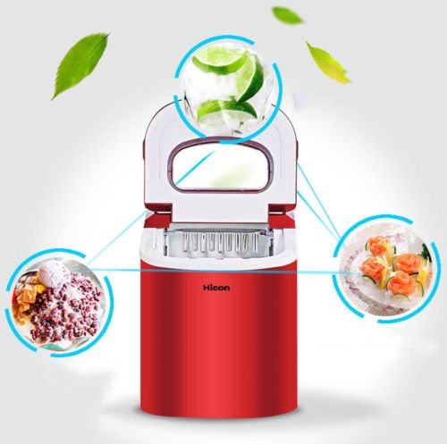 Jian Ya Na Commercial Stainless Steel Ice Maker Machine - Portable Countertop Ice Cube Maker for Restaurants, Bars, Home & Office Use (Silver) | Perfect for Cocktails, Parties, and Daily Beverage Cooling