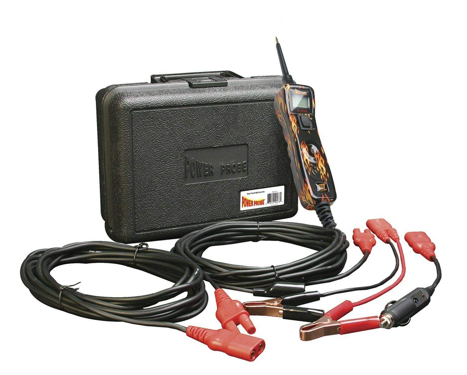 Power Probe III 319FTC-FIRE Automotive Circuit Tester Kit - 12V/24V Digital Multimeter with LED Light for Car, Truck, Motorcycle Electrical Diagnostics - Perfect for Mechanics & DIY Auto Repairs