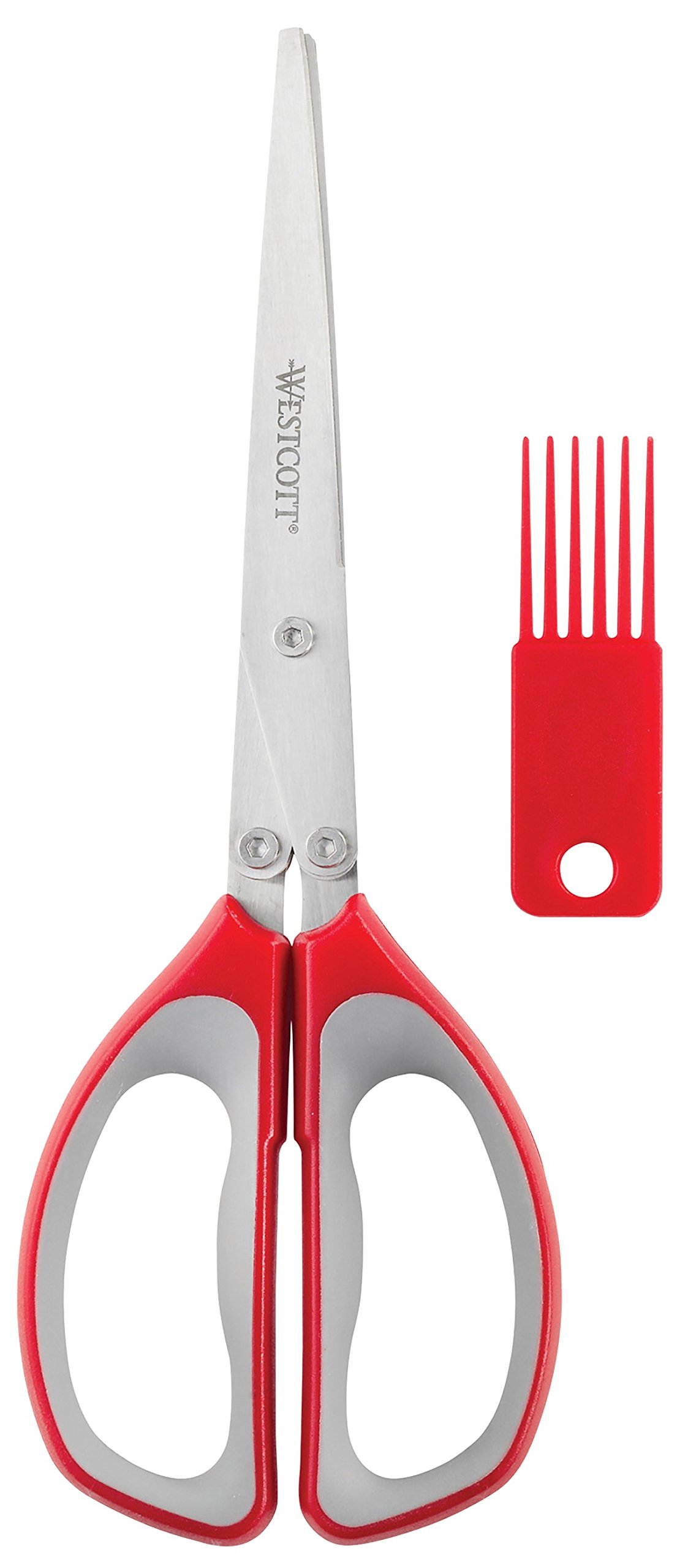 Westcott 8-Inch All-Purpose Shredder Scissors - Heavy Duty Paper Shredding Scissors for Office, Home & Crafting - Red