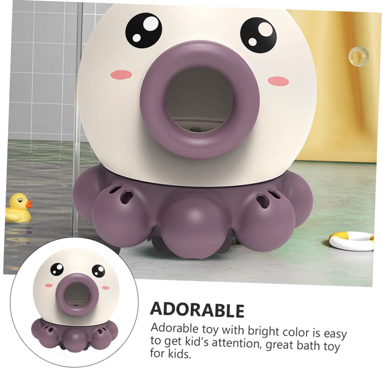 Totority 1-Piece Animal Bath Toys for Kids - Cartoon Plastic Bathtub & Swimming Pool Toys for Toddlers - Fun Water Play During Bath Time, Pool Parties & Beach Trips