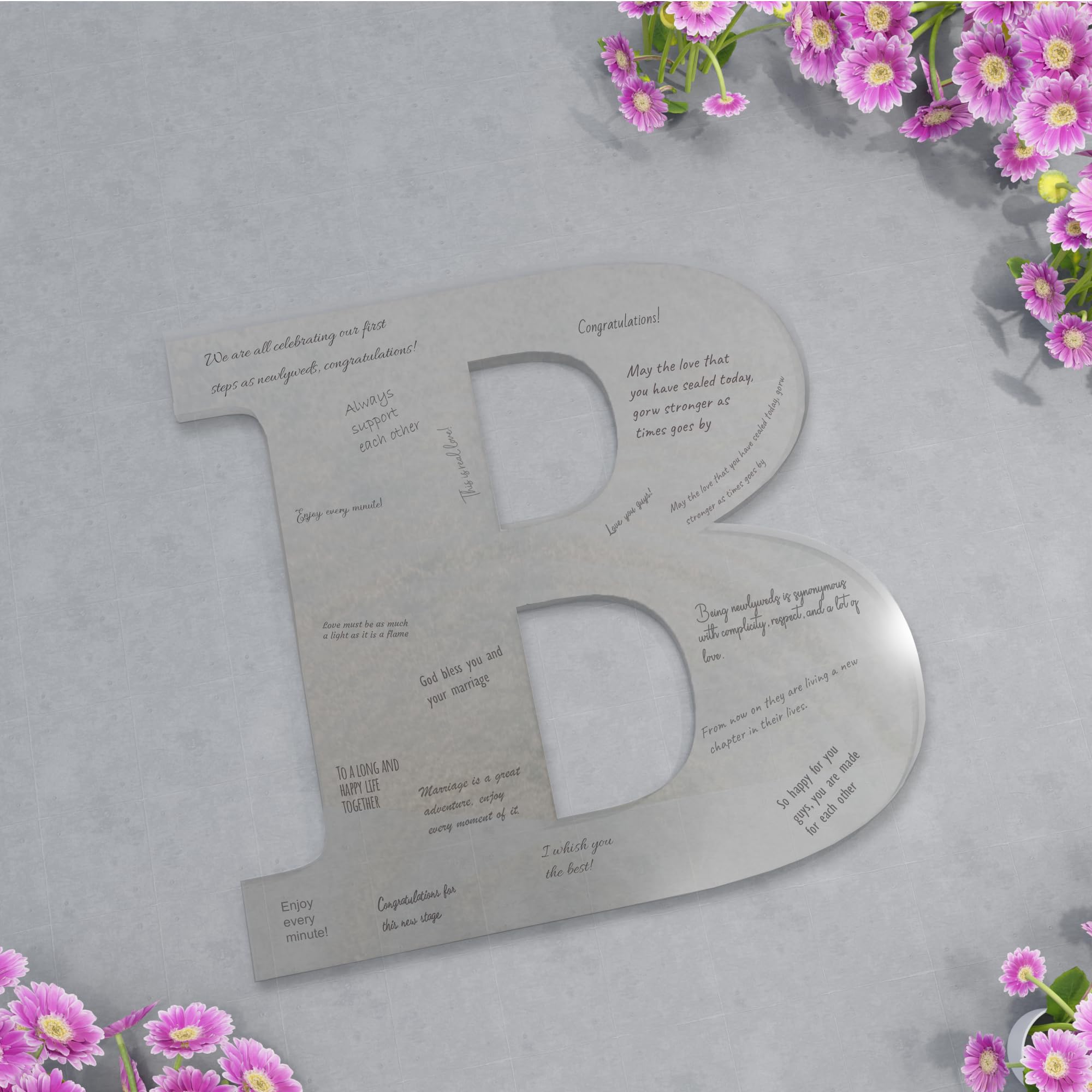 EGD Acrylic Letters Wedding Guest Book - Modern Wedding Decorations & Guest Book Alternative for Sign-in Events - Perfect for Weddings, Anniversaries & Bridal Showers