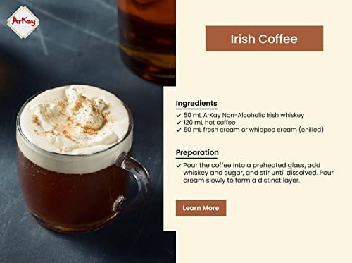 ArKay Non Alcoholic Irish Whiskey Alternative - 0 Calories 0 Sugar Zero Proof Whisky for Mocktails & Cocktails | Perfect for Sober Living, Dry January & Alcohol-Free Entertaining