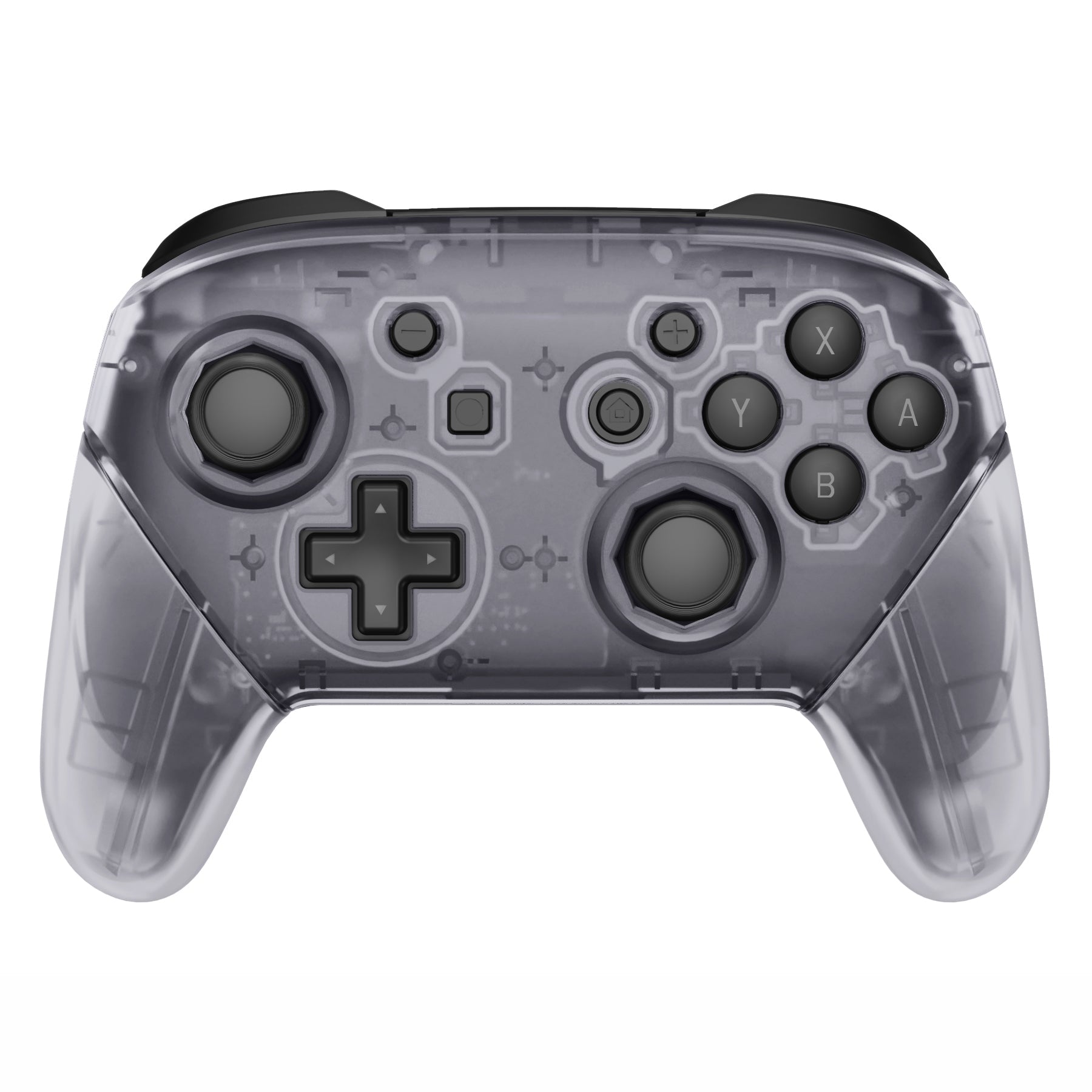eXtremeRate Octagonal Gated Joystick Replacement Kit - Full Shell, Faceplate & Backplate Set for Nintendo Switch Pro Controller (Clear) - Perfect for Competitive Gaming & Precision Control