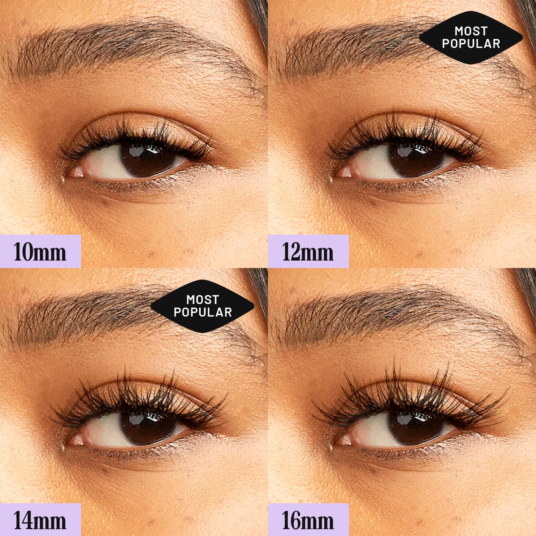 Lilac St Hollywood Glamorous Faux Eyelash Clusters 16mm - Wispy & Spiky DIY Lash Extensions - Lightweight Natural Looking Lashes - Korean Silk Vegan Cruelty Free - Lasts 10 Days - Perfect for Weddings, Parties & Special Occasions