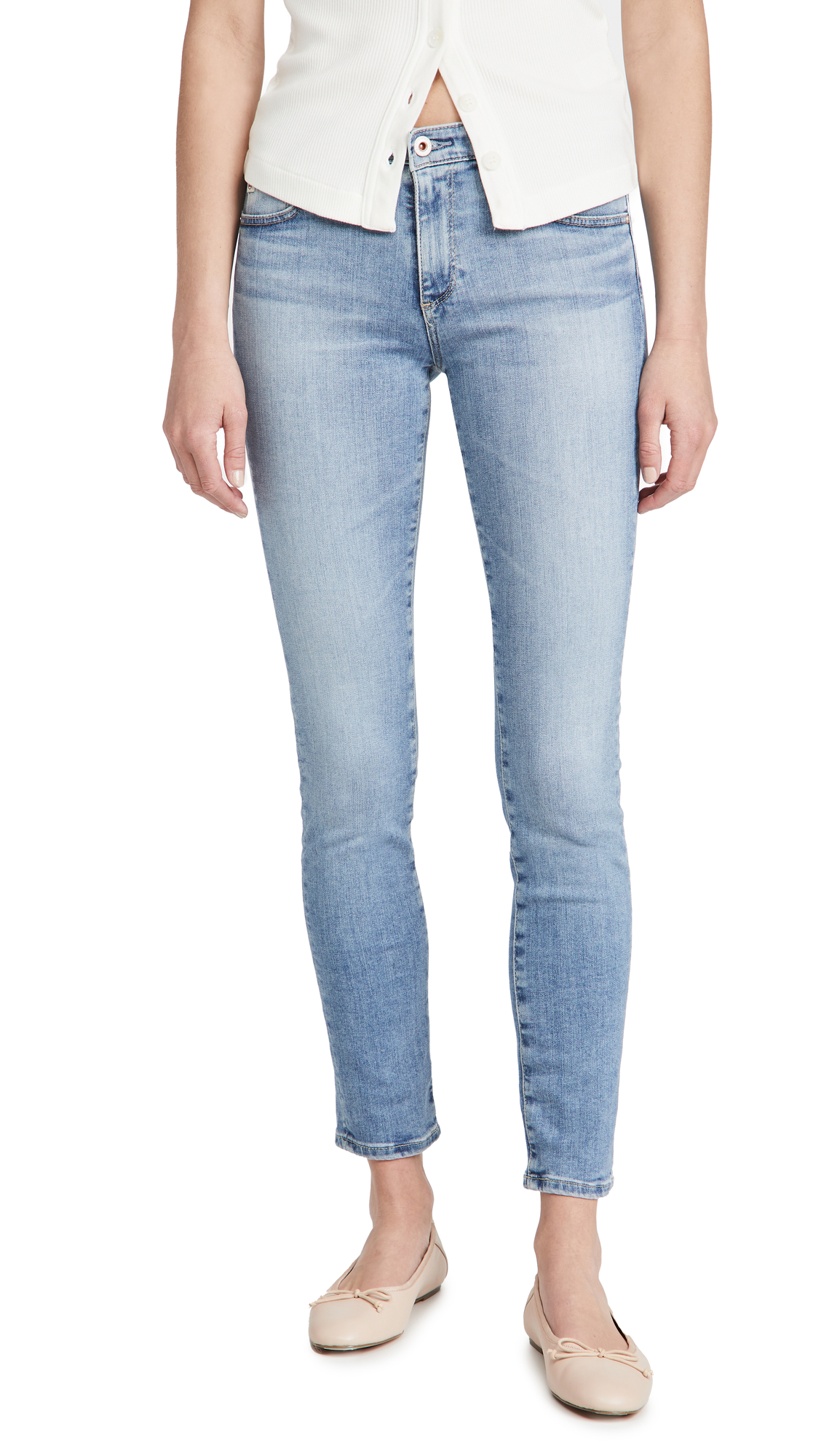 AG Adriano Goldschmied Women's Prima High-Rise Ankle Jeans - Slim Fit Stretch Denim Pants for Casual Wear & Everyday Outfits