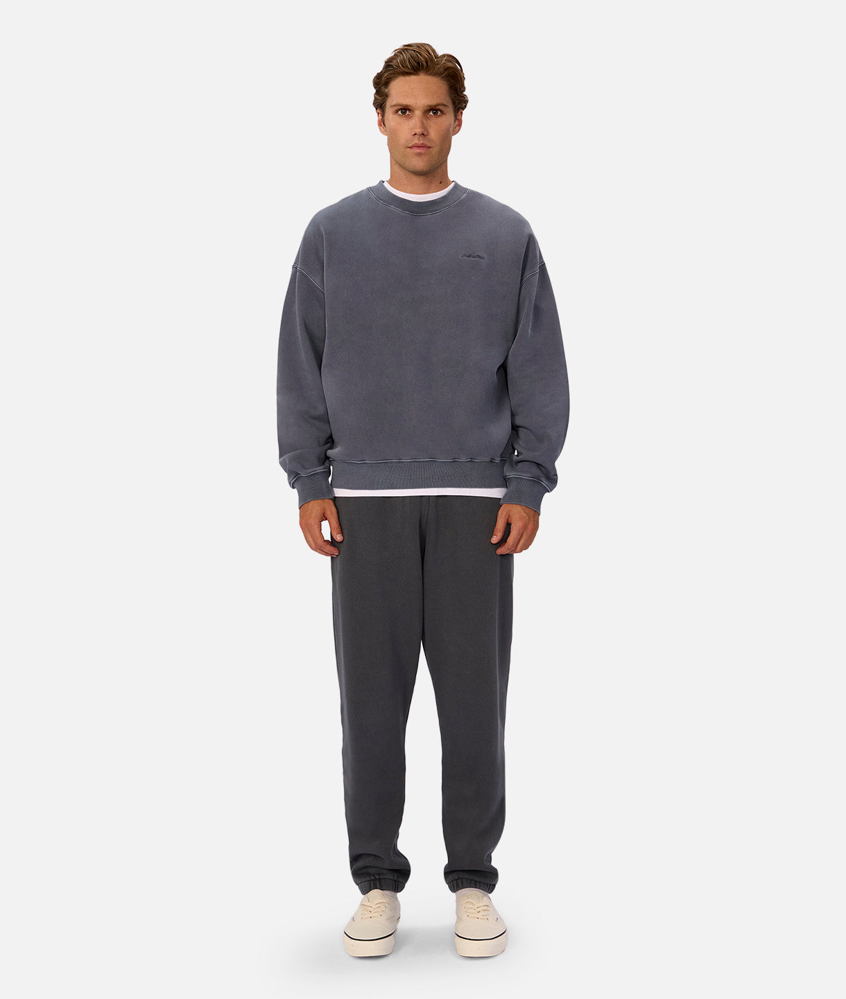 Premium Del Sur Washed Trackpants for Men - Comfortable Slate Gray Jogger Pants for Casual Wear, Gym & Lounge