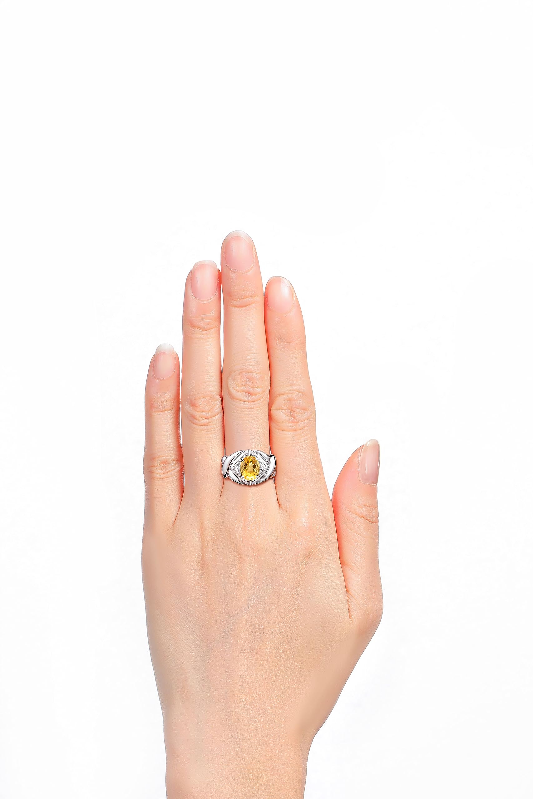 Rylos Simply Elegant Yellow Topaz & Diamond Ring - November Birthstone Jewelry for Women | Perfect Gift for Anniversary, Birthday & Special Occasions