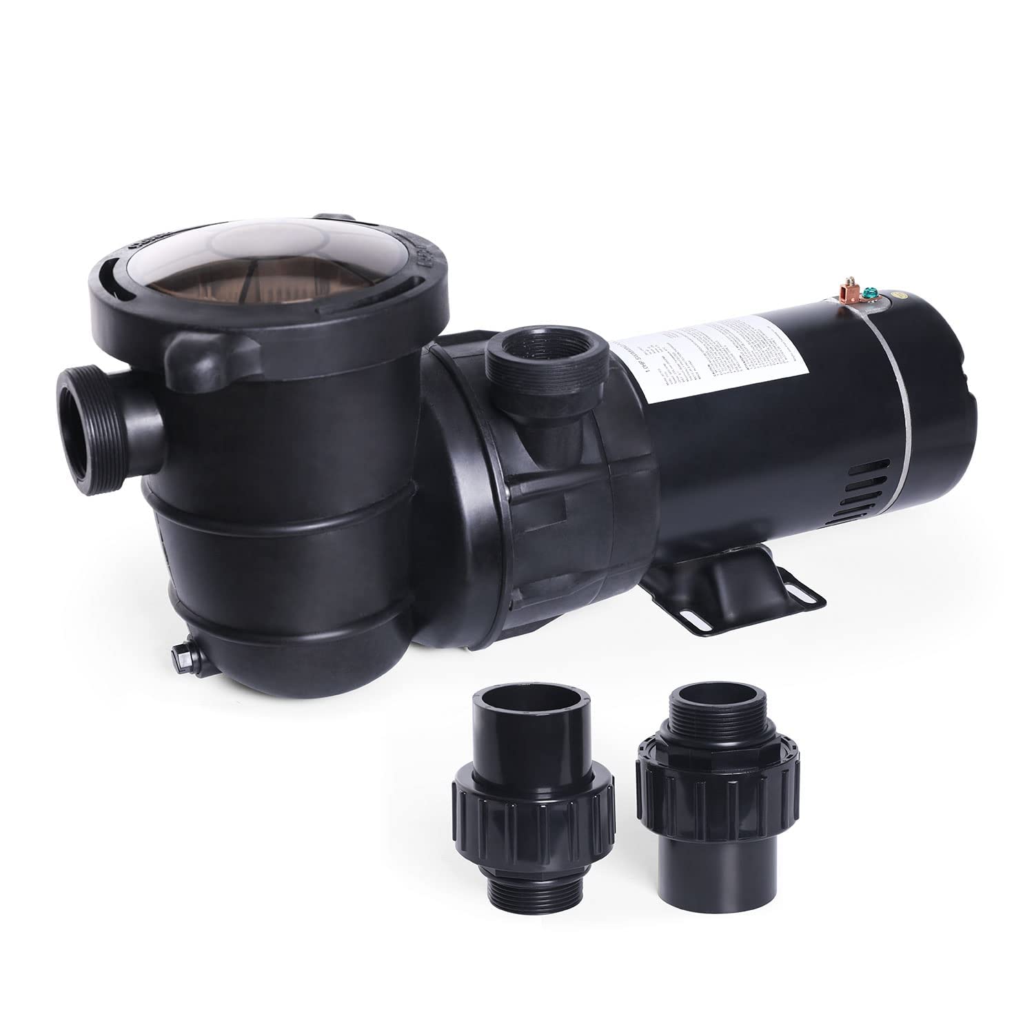 POOLPURE 1.5HP 5400GPH Powerful Self-Priming Dual Voltage Swimming Pool Pump for Inground/Above Ground Pools - Includes Strainer Basket, Low Noise Operation - Perfect for Backyard, Residential & Commercial Pool Maintenance