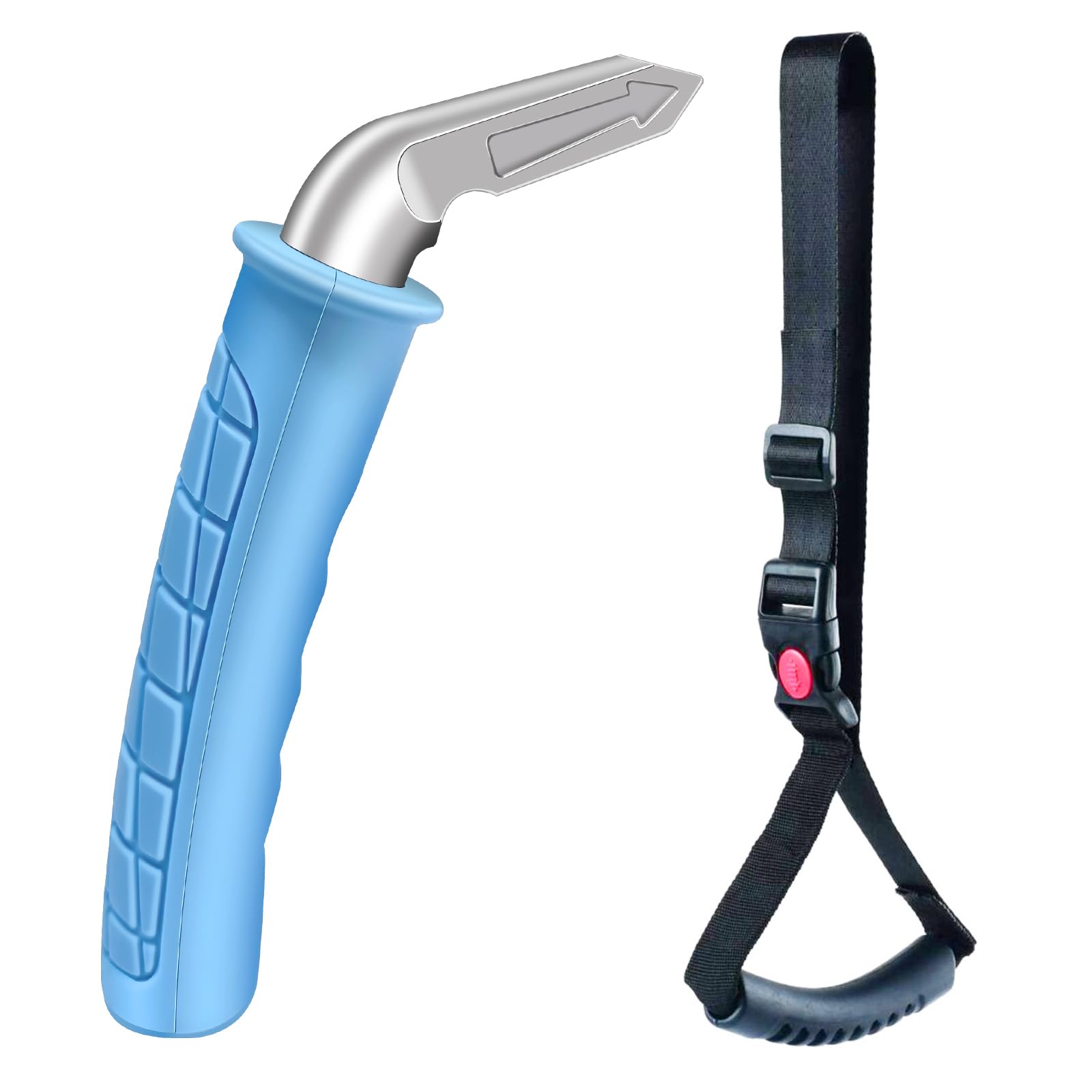 Elderly Car Door Handle - Portable Assist Grab Bar for Seniors & Handicapped | Vehicle Mobility Aid with Non-Slip Grip (Blue, 1 Pack + Strap) | Ideal for Easy Car Entry/Exit & Improved Accessibility