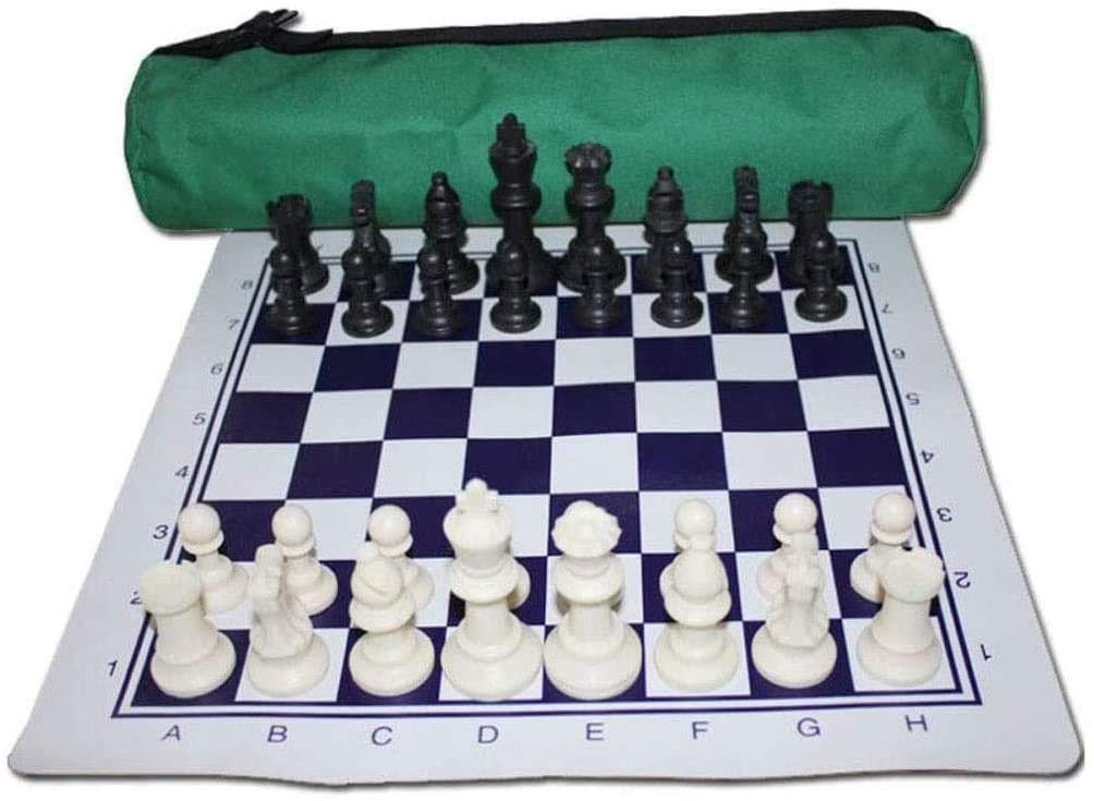 Portable Roll Up Chess Set with Checkerboard & Velvet Storage Bags - Travel Friendly Family Board Game for Kids & Adults | Perfect for Picnics, Camping & Indoor Game Nights