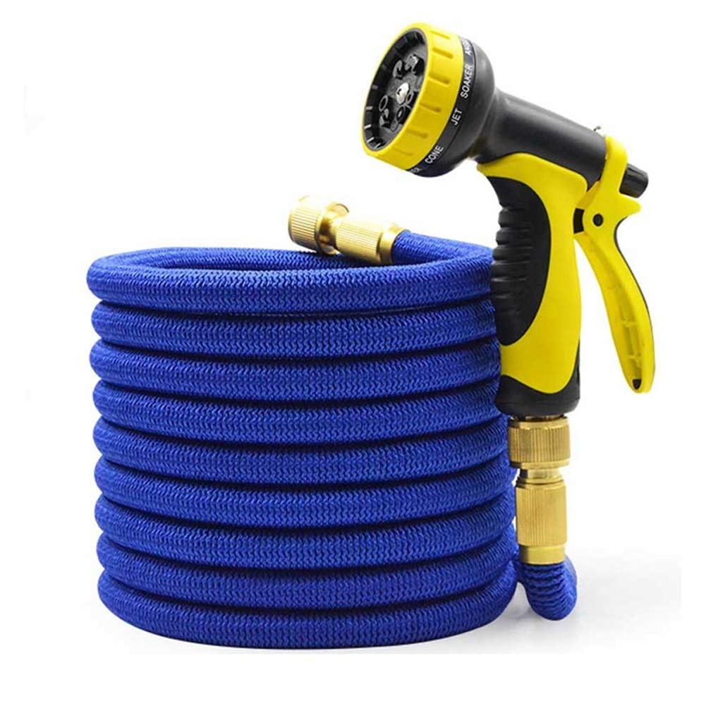 Retractable Garden Hose with 9 Spray Patterns - Flexible Watering Hose for Lawn, Car Wash & Outdoor Cleaning - Durable Expandable Water Pipe for Home & Garden Use