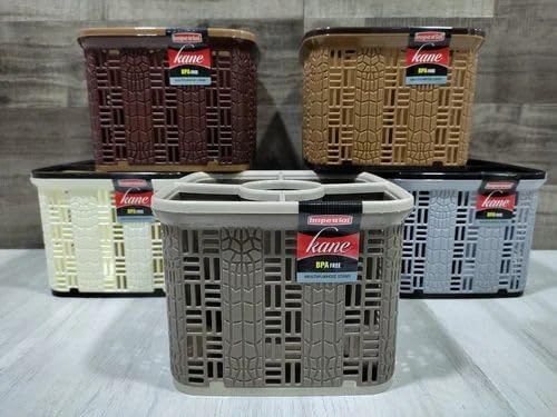 FASHRAMP Multipurpose Plastic Cutlery Holder - Kitchen Utensil Organizer Rack for Knives, Forks & Spoons - Countertop Tableware Storage Box (1-Piece Set) - Perfect for Kitchen Counter Organization & Dining Table Storage