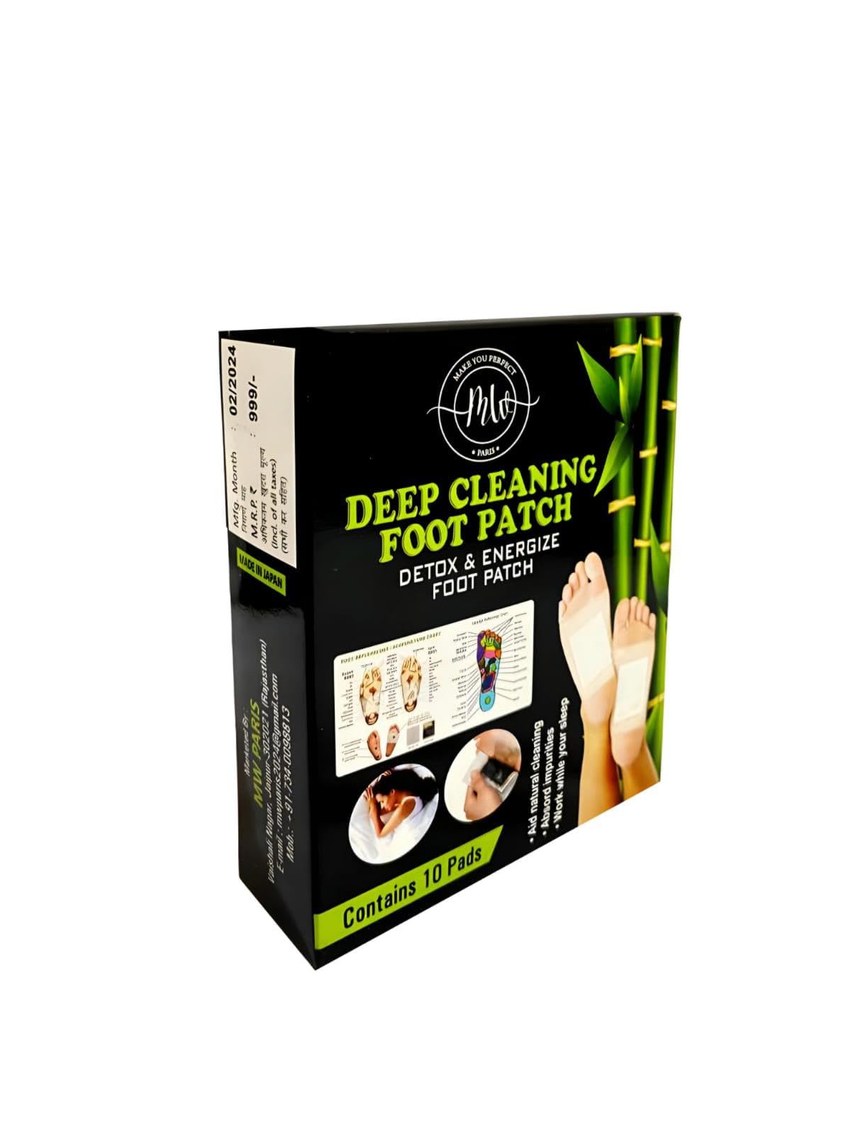 MW PARIS Detox & Energize Foot Patch - Natural Pain Relief & Toxin Cleansing Foot Pads for Stress Relief & Better Sleep | Detoxifying Foot Patches for Men & Women (10 Patches/Box) | Perfect for Nighttime Use, Post-Workout Recovery & Travel Wellness