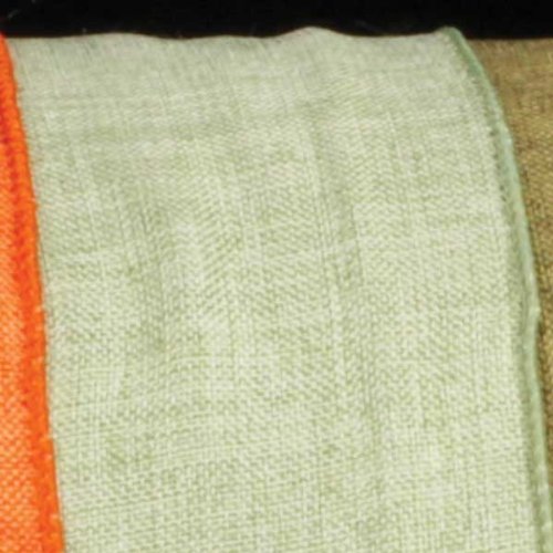 Premium 2.5 Inch x 40 Yards Celery Green Wired Fine Linen Burlap Craft Ribbon for Gift Wrapping, DIY Projects, Wedding Decorations and Scrapbooking