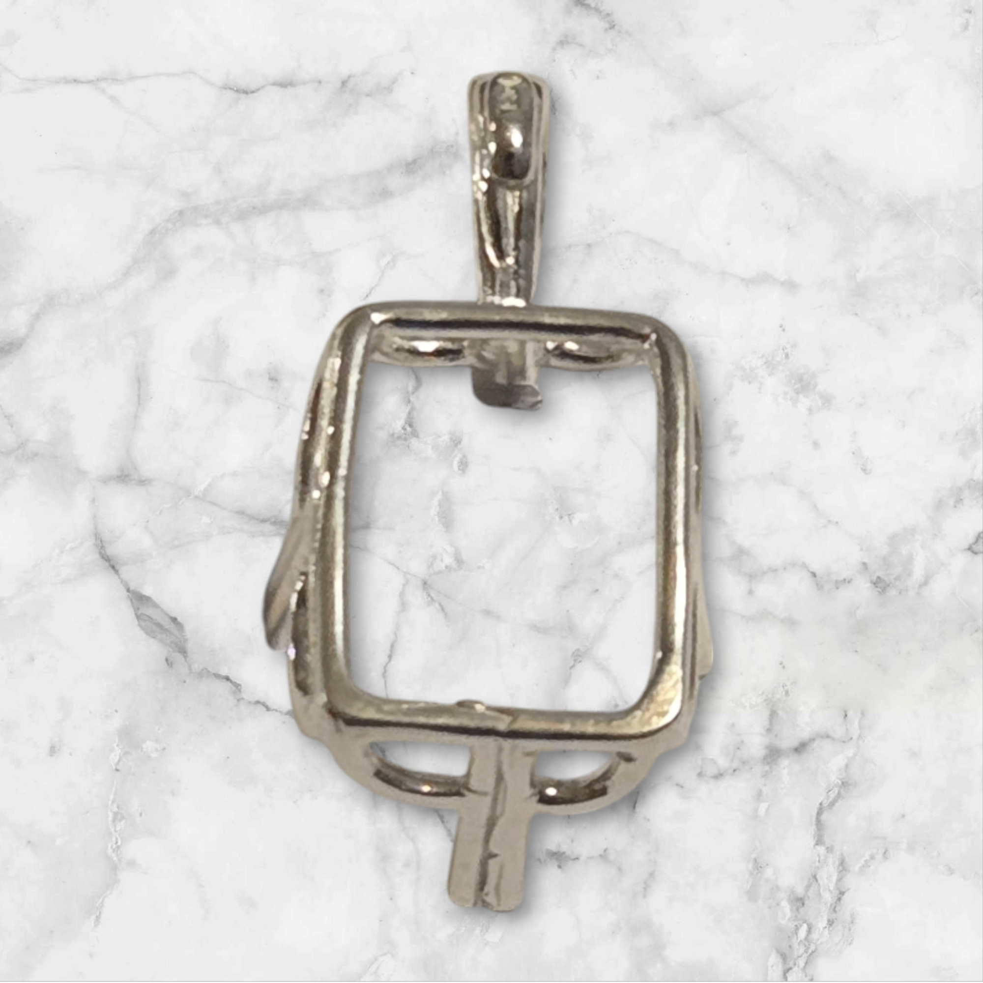10x8mm & 20x15mm Emerald Cut Pendant Setting - Solid Sterling Silver or 14K Gold (Yellow/White) - Handcrafted in USA - Perfect for Engagement Rings, Anniversary Gifts & Jewelry Making