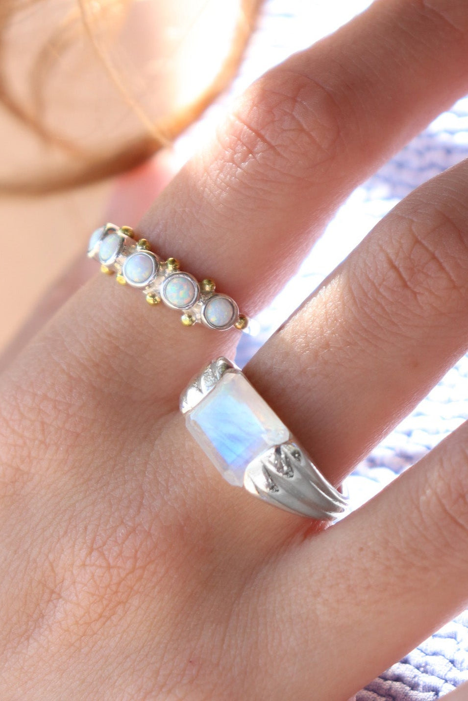 Opal Silver Band Ring - Elegant Sterling Silver Jewelry for Women, Perfect for Weddings, Anniversaries & Everyday Wear