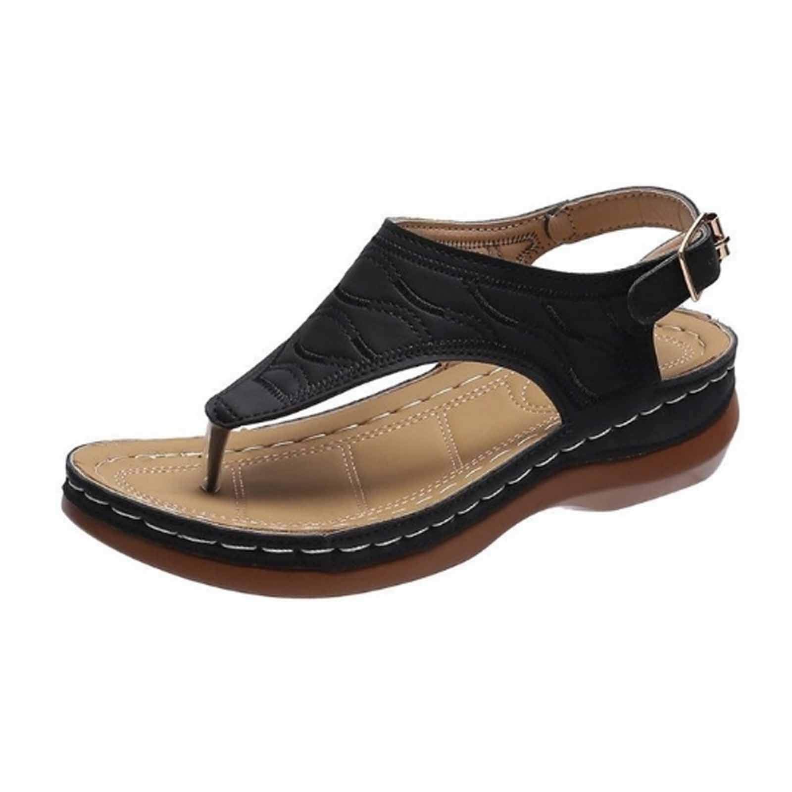Colorful Embroidered Wedge Heel Flip Flop Sandals for Women - Comfortable Summer Beach & Casual Wear