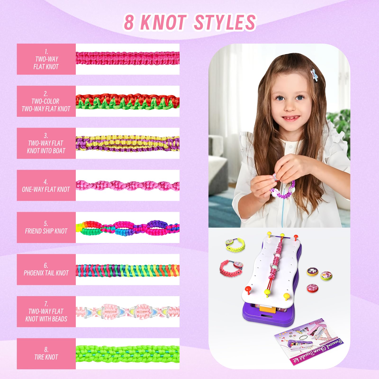 Friendship Bracelet Making Kit for Kids - DIY Arts and Crafts Jewelry Set for Girls Ages 7-12 - Creative String Bracelet Making Supplies - Perfect Birthday Gift for Girls - Fun Activity for Parties, Summer Camps & Craft Time