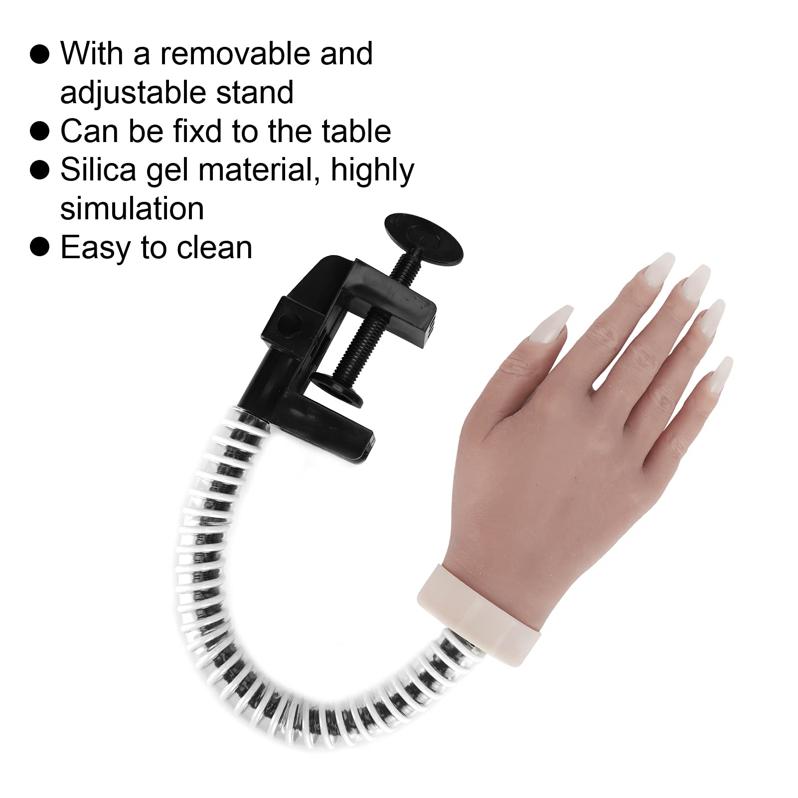 Professional Nail Art Practice Hand - Bendable, Stable Stand with High Simulation for Nail Technicians & Beginners | Perfect for Salon Training, Home Practice & Nail Art Design