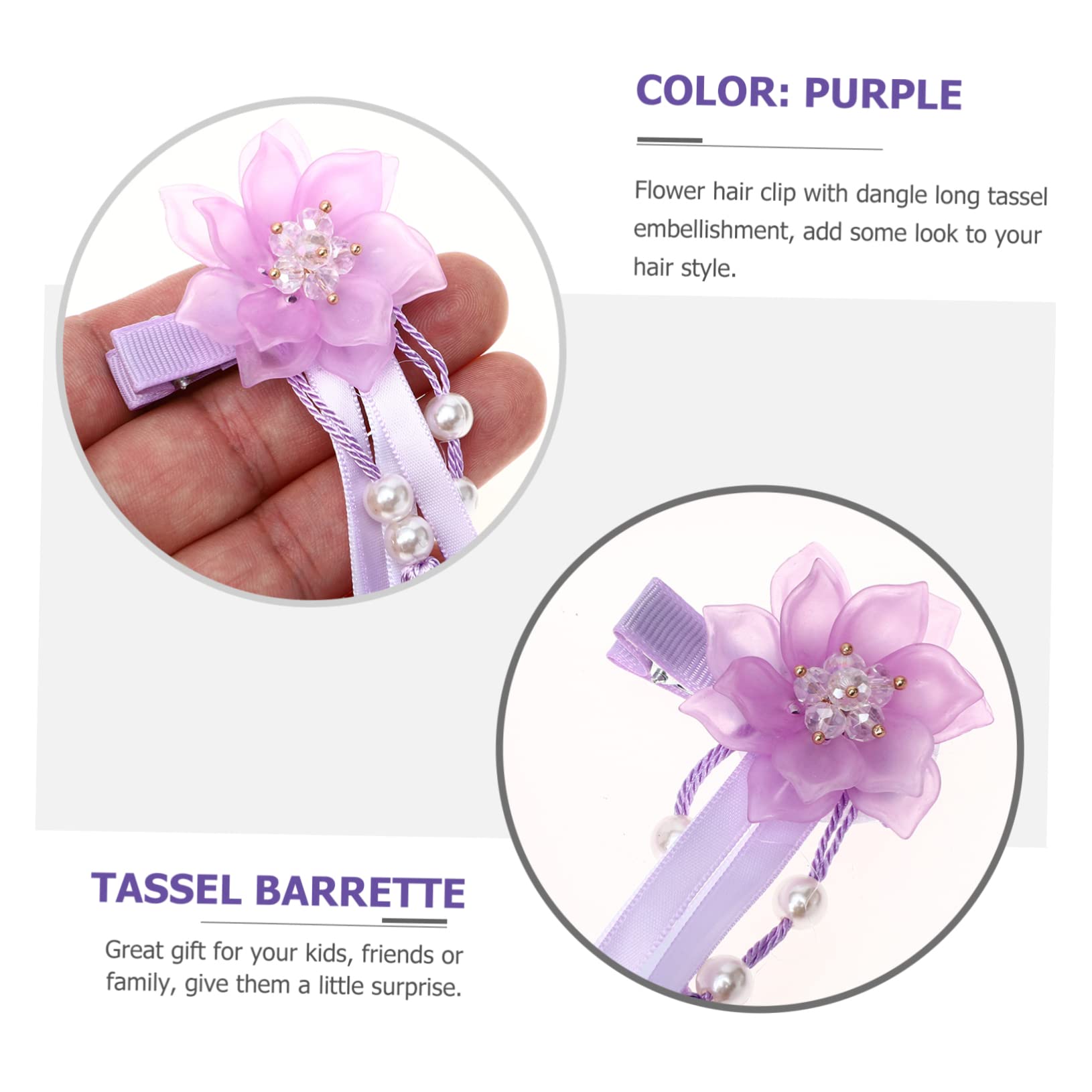 FOMIYES Dangle Tassel Hair Clips for Girls - Long Tassel Drop Barrettes Hairpins for Kids (Boys & Girls) - Perfect for School, Parties, and Special Occasions