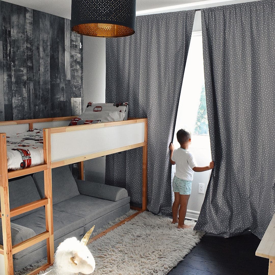 Pixie Fox Geo Blackout Window Curtain Panel - Blackout Curtains for Bedroom, Living Room & Nursery - Light Blocking Thermal Insulated Drapes for Better Sleep & Energy Efficiency