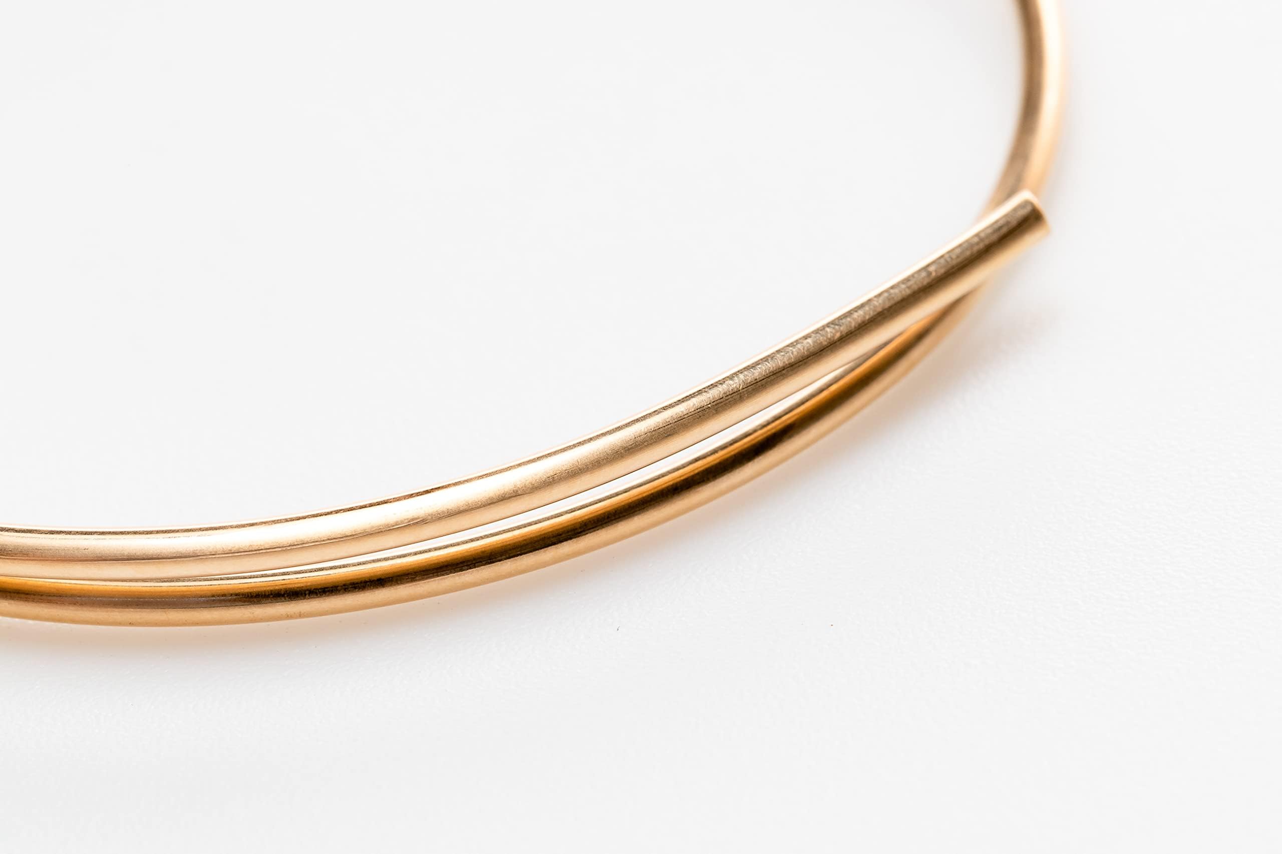 14K Gold Filled Round Wire 8 Gauge (1FT) - Dead Soft Yellow Gold Craft Wire for Jewelry Making, DIY Projects - Made in USA - Perfect for Necklaces, Bracelets & Wire Wrapping