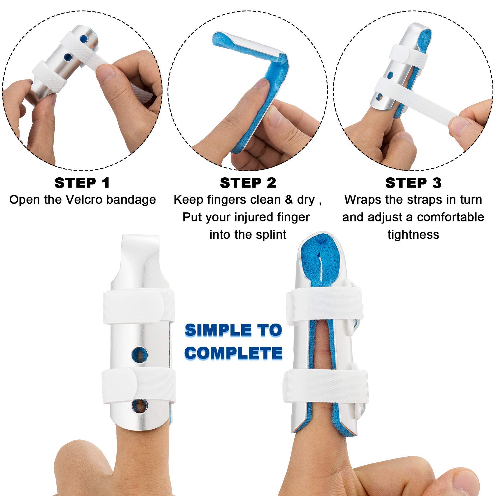 ANCIRS Finger Splints for Straightening - Plastic Finger Brace Stabilizer for Arthritis, Broken Index/Middle/Ring Finger - Knuckle Immobilization Support for Daily Activities & Sports Recovery
