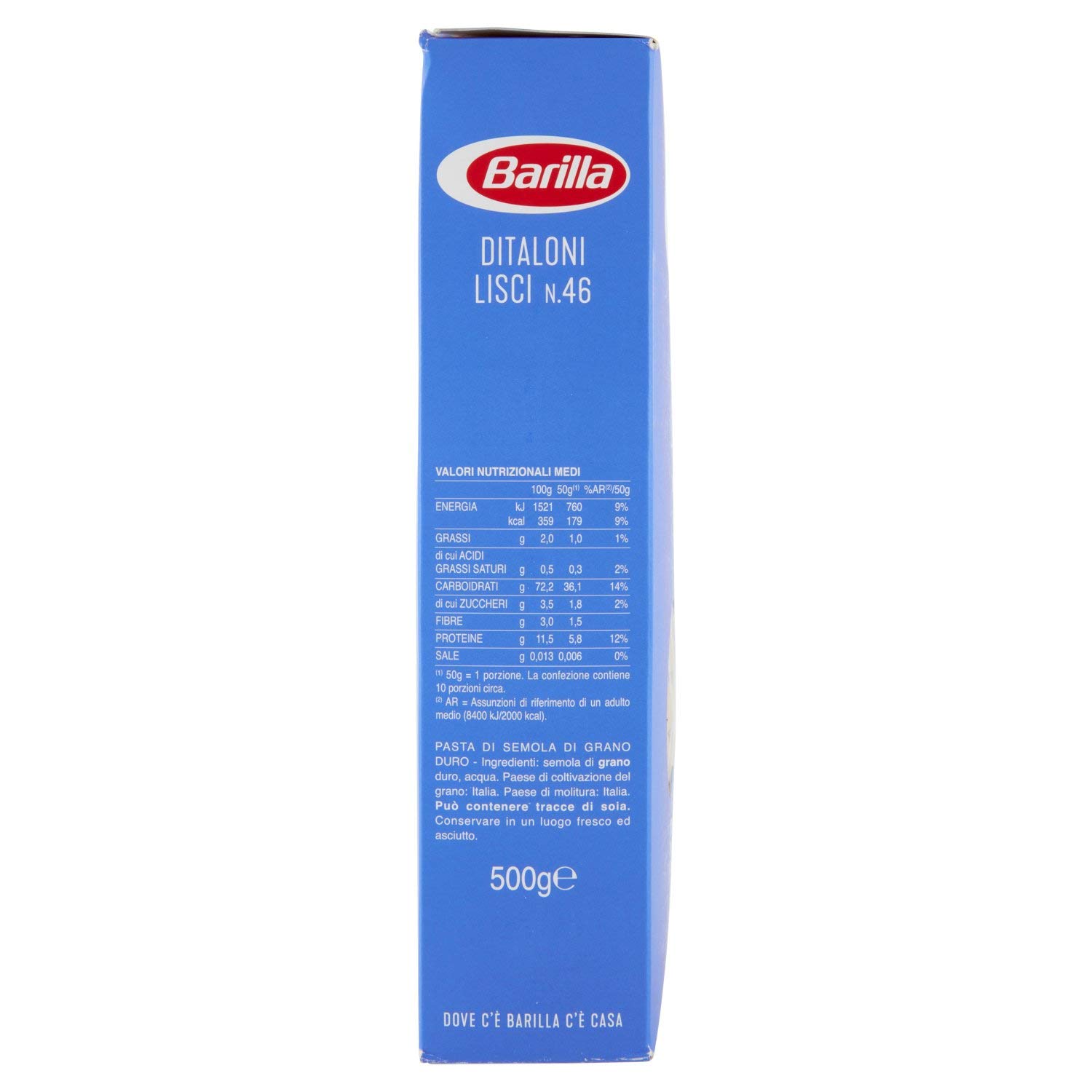 Barilla Ditaloni Smooth Pasta No.6 - 500g (Pack of 6) | Italian Short Tube Pasta for Soups, Salads & Casseroles | Authentic Italian Cuisine