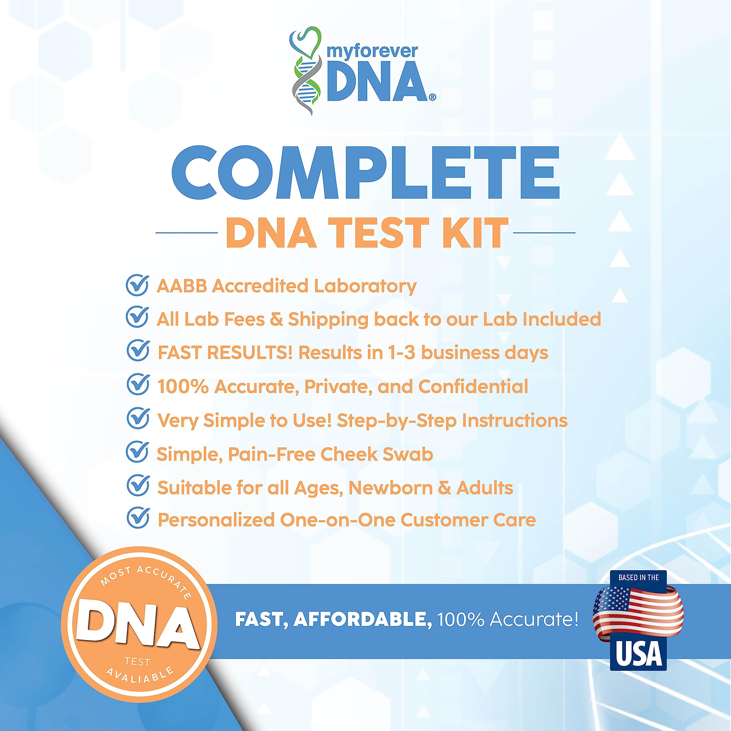Home DNA Test Kit - 24 Genetic Markers Analyzed | Lab Fees & Shipping Included | Fast, Accurate & Confidential Results | Paternity, Ancestry & Health Testing for Families