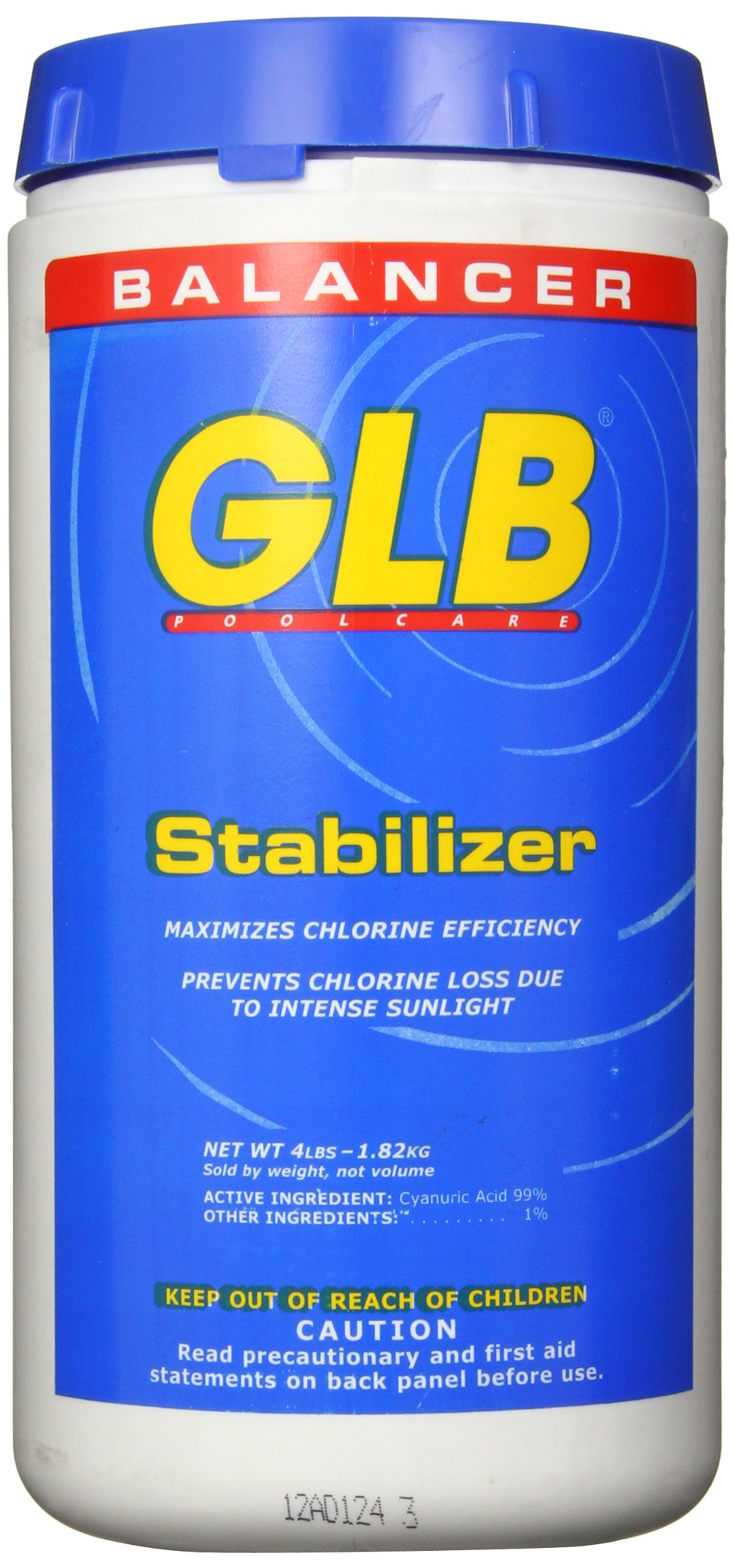 GLB Pool and Spa Products 71273 4-Pound Chlorine Stabilizer for Swimming Pools & Hot Tubs – Protects Chlorine from Sunlight, Extends Pool Chemical Life, Ideal for Outdoor Pools & Spas