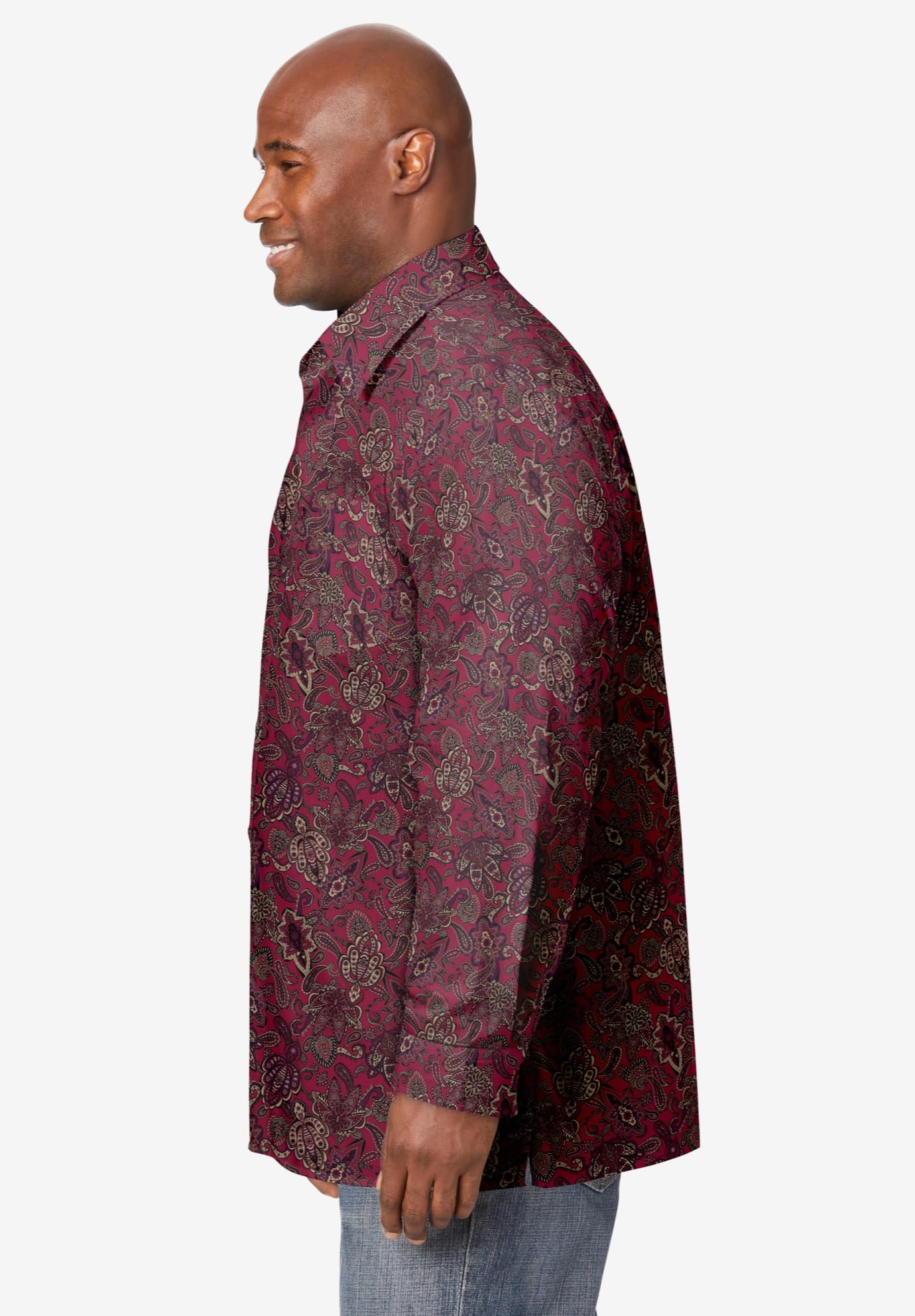 KingSize Men's Big & Tall No-Tuck Casual Shirt - Comfortable Oversized Button Down for Work & Relaxation | Perfect for Office, Travel & Everyday Wear