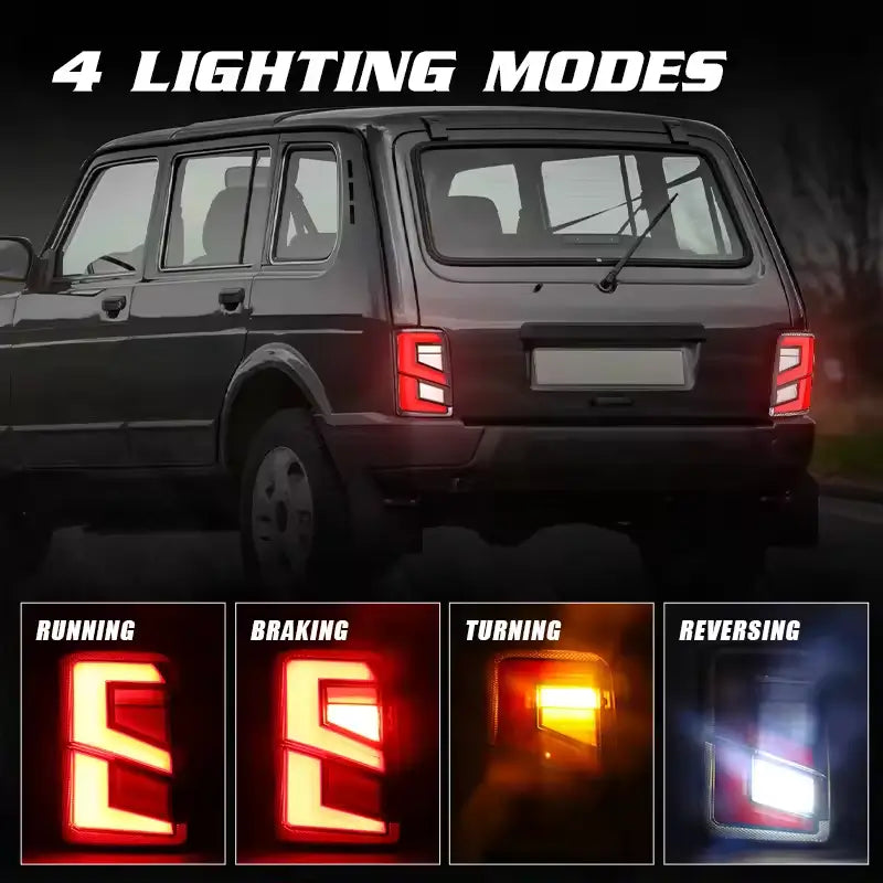70W LED Tail Lights Reverse Lights for LADA NIVA 4X4 1995+ - E Mark Certified - Durable & Bright Replacement for Off-Road Adventures & Night Driving