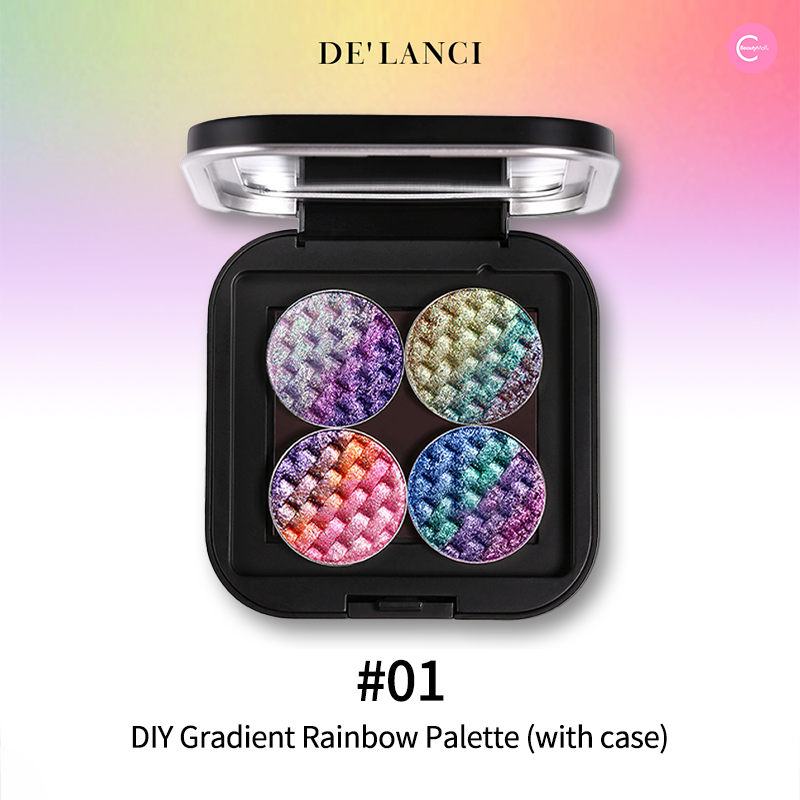 DE'LANCI Dream Player DIY 4 Color Gradient Eyeshadow Palette - Purple Blend for Smokey & Natural Eye Makeup | Perfect for Party, Wedding & Daily Wear