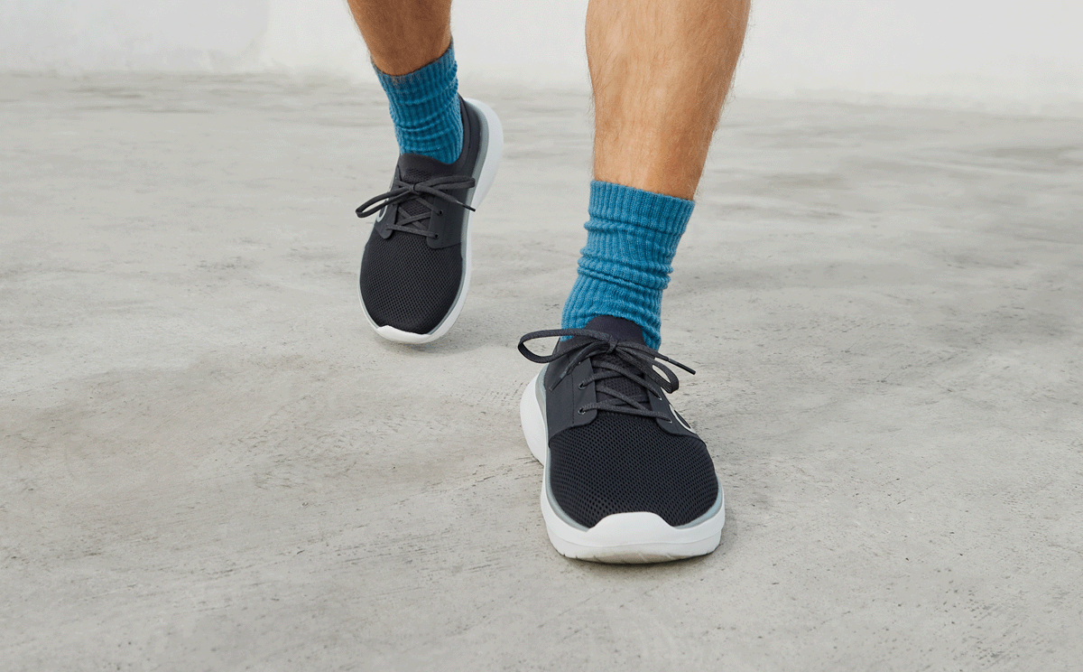 Men's OOmy Stride Running Shoes - White & Black | Lightweight Athletic Sneakers for Jogging, Gym & Casual Wear