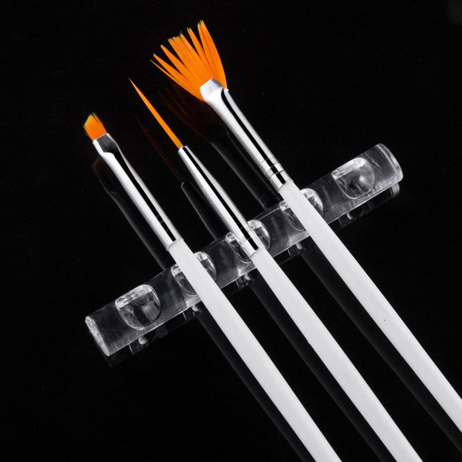 5-Grid Clear Nail & Brush Holder Stand - Organizer for Makeup Brushes, Paint Brushes, Art Supplies, Pens & Calligraphy Tools | Perfect for Salon, Art Studio & Home Office Organization