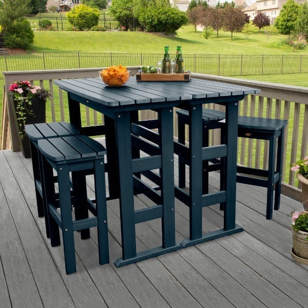 Lehigh 6-Piece Bar Height Balcony Patio Set - Outdoor Dining & Entertaining Furniture for Small Spaces