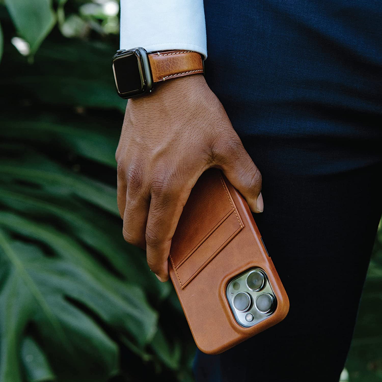 Premium Leather Phone Case for Apple iPhone 13 Pro Max - Bullstrap Sienna Brown Portfolio | Slim Protective Cover for Business & Travel
