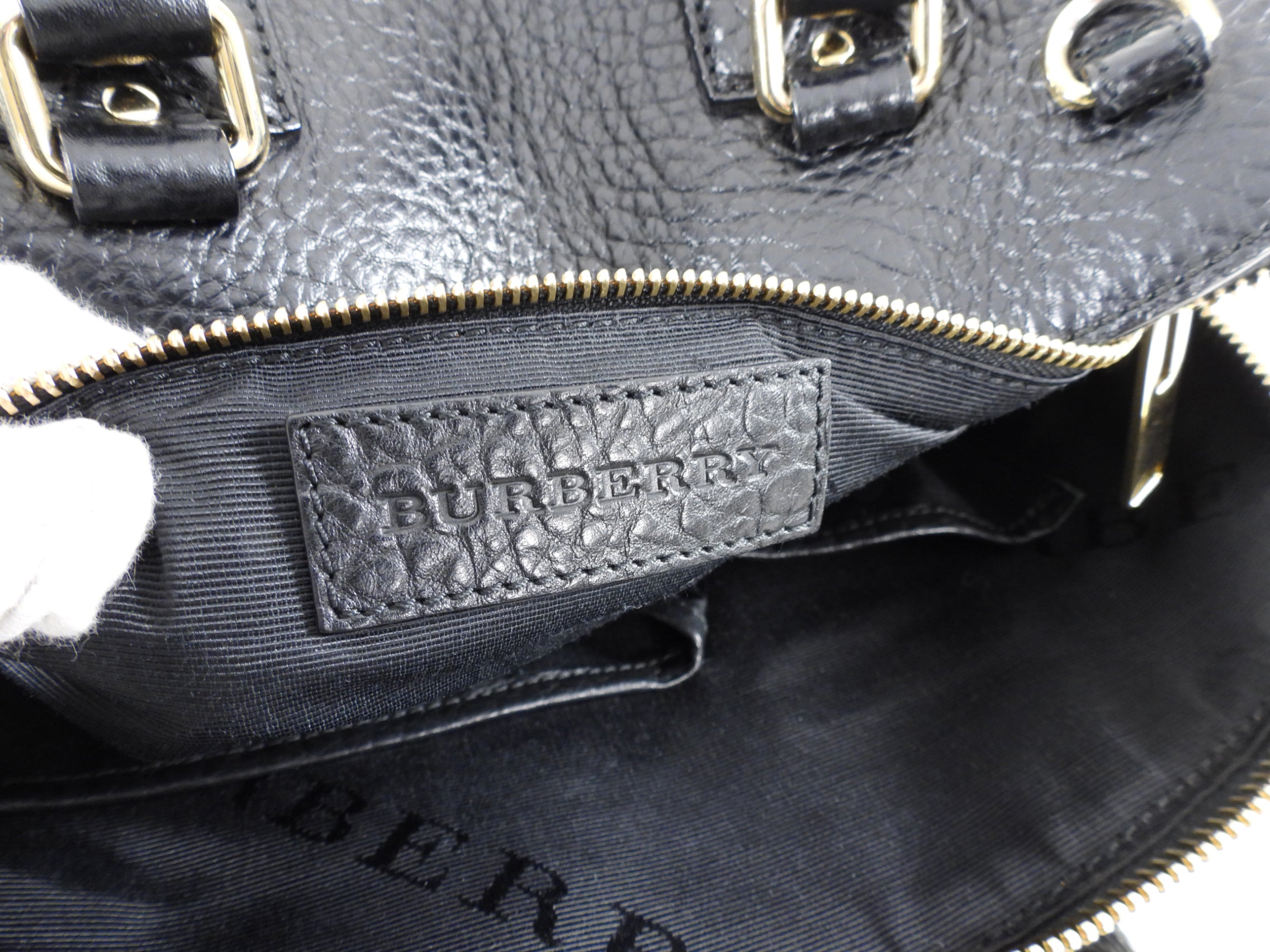 Burberry Black Grained Leather Orchard Two-Way Handbag | Crossbody & Shoulder Bag for Women | Perfect for Work, Travel & Everyday Use