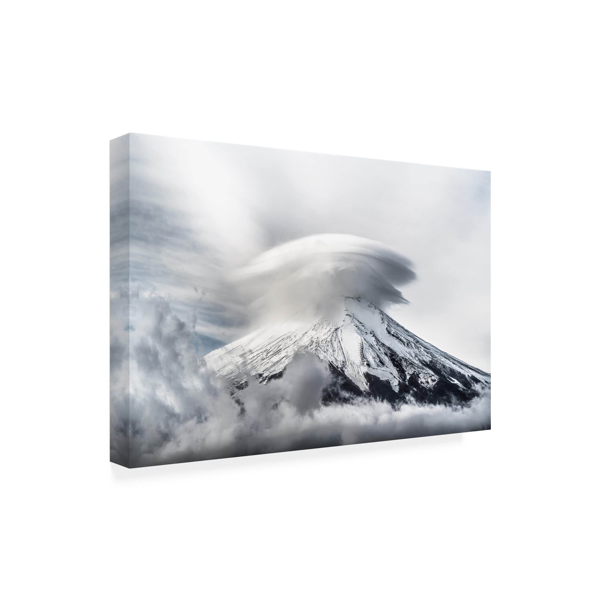 Takashi Suzuki 'Umbrella Cloud Fuji' Canvas Wall Art Print - Japanese Landscape Painting for Home & Office Decor | Perfect for Living Room, Bedroom or Office Wall Decor