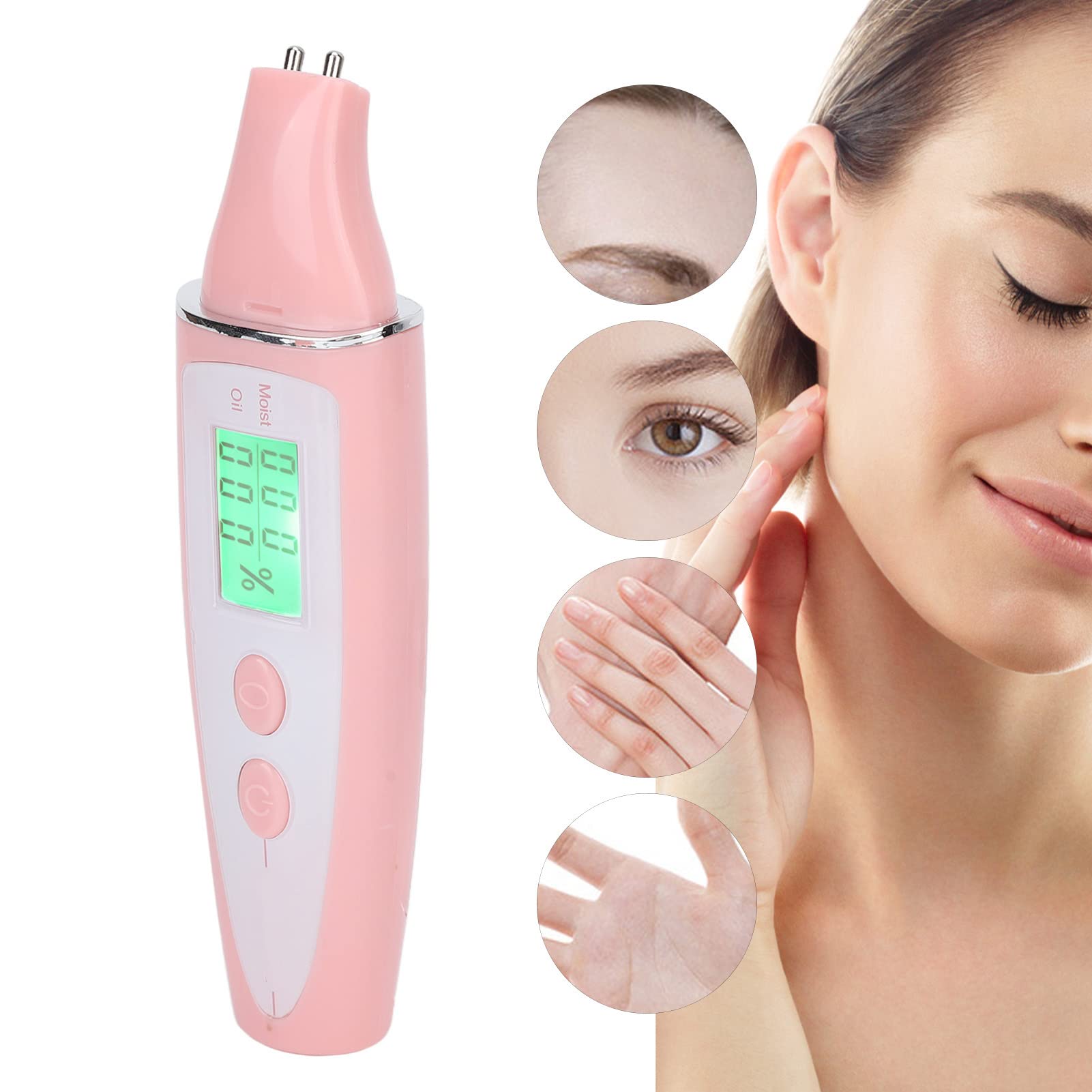 Digital Skin Analyzer Pen - Portable LCD Skin Moisture & Oil Tester for Face & Body | Accurate Home Beauty Care Device | Perfect for Skincare Routine, Spa Treatments & Dermatology Use