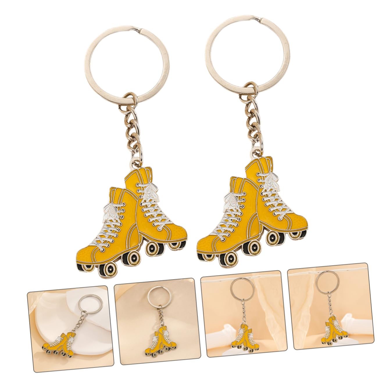 FOYTOKI Cute Skates & Shoe Keychain Set - Fashion Keyring Pendant for Bags, Backpacks, Keys & Gifts - Perfect for Everyday Use, School, Office & Travel Accessories
