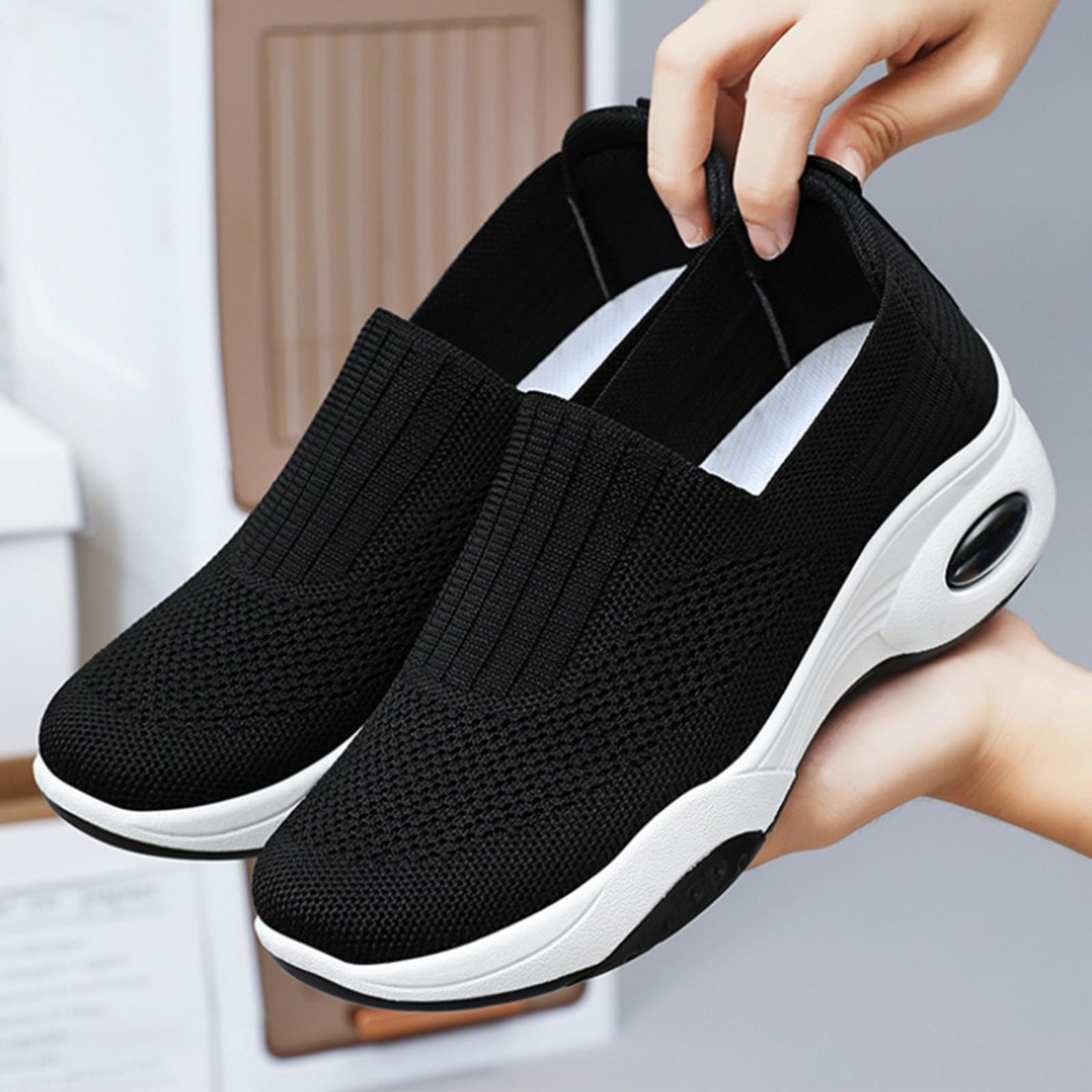 Women's Slip-On Walking Sneakers - Breathable Comfortable Workout Shoes for Tennis & Casual Wear | Perfect for Gym, Travel & Daily Activities