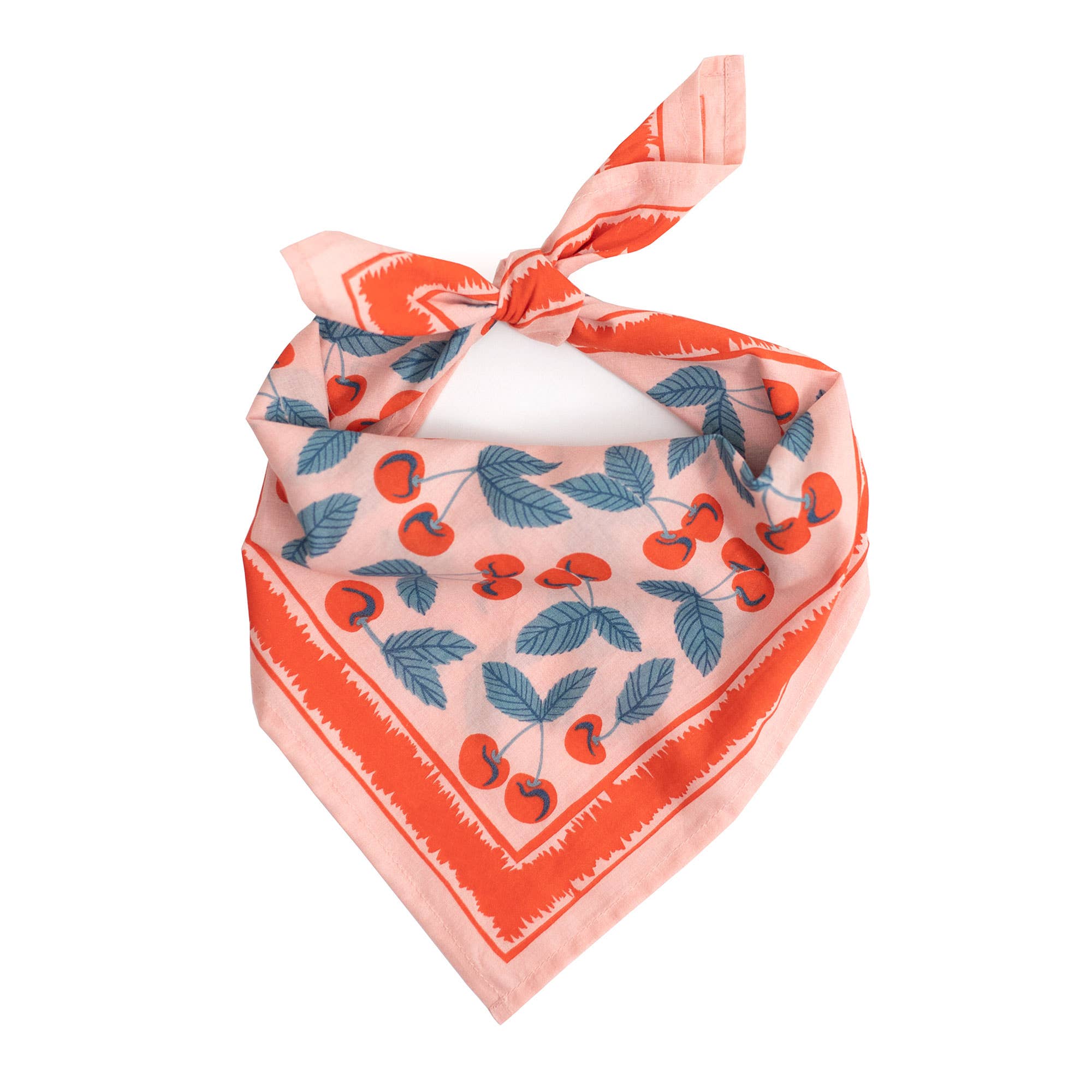 No. 077 Cherry Print Bandana Scarf - Stylish Fashion Accessory for Women & Men - Perfect for Outdoor Activities, Concerts, and Hair Styling