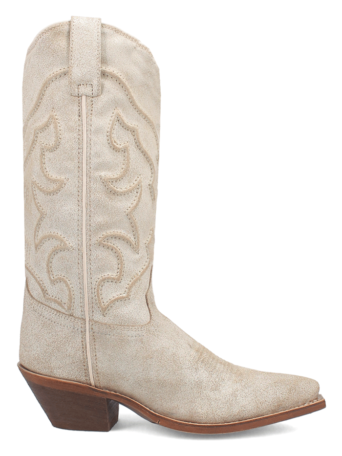 Laredo 52186 Women's REVA Leather Boots in Bone Ivory - Stylish Western Ankle Boots for Casual Wear & Country Outfits