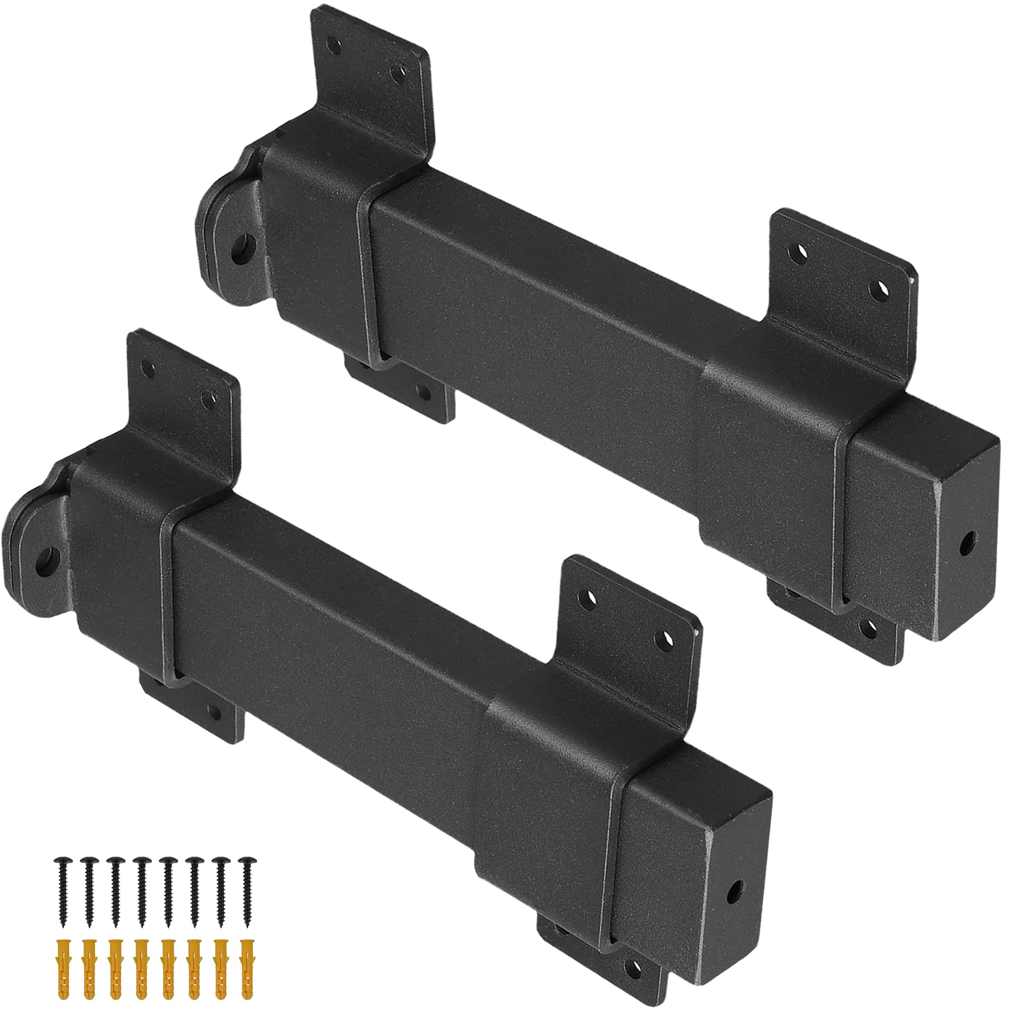 2-Pack Heavy Duty Slide Gate Latches with Padlock Hole - Matte Black Barn Door Lock for Wooden Fences, Sheds & Outdoor Gates | Secure Courtyard, Cabinets & Cottages | Weather-Resistant Fence Gate Hardware for Home & Garden Security