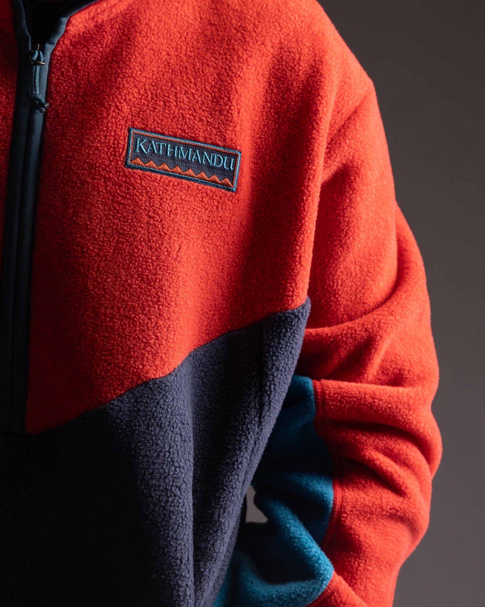 Men's Trailhead Fleece Heritage ¼ Zip Pullover - Classic Red/Pure Navy - Lightweight Outdoor Jacket for Hiking, Camping & Casual Wear