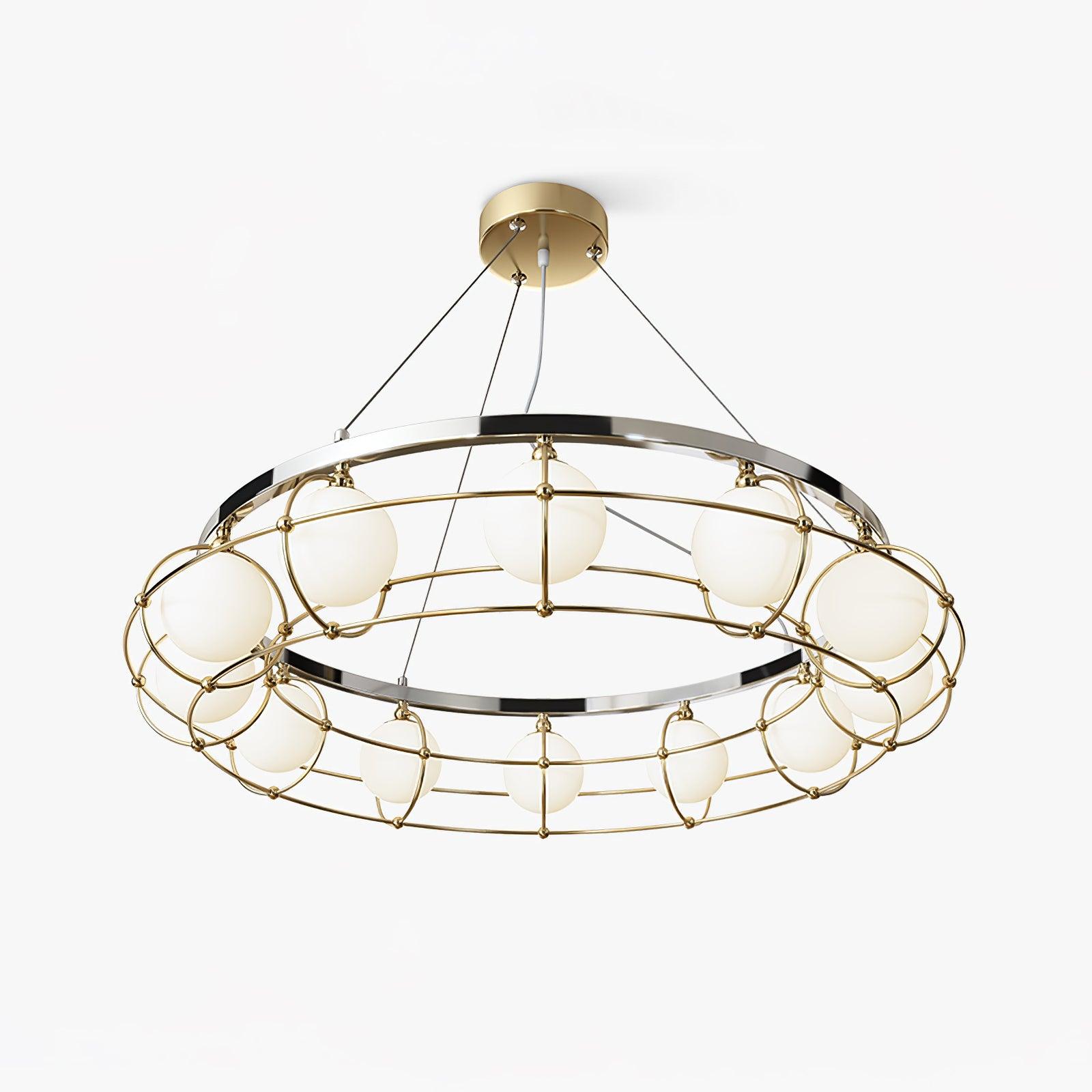 Maytoni Modern Round Crystal Chandelier - Elegant Ceiling Light Fixture for Dining Room, Bedroom & Living Room Decor
