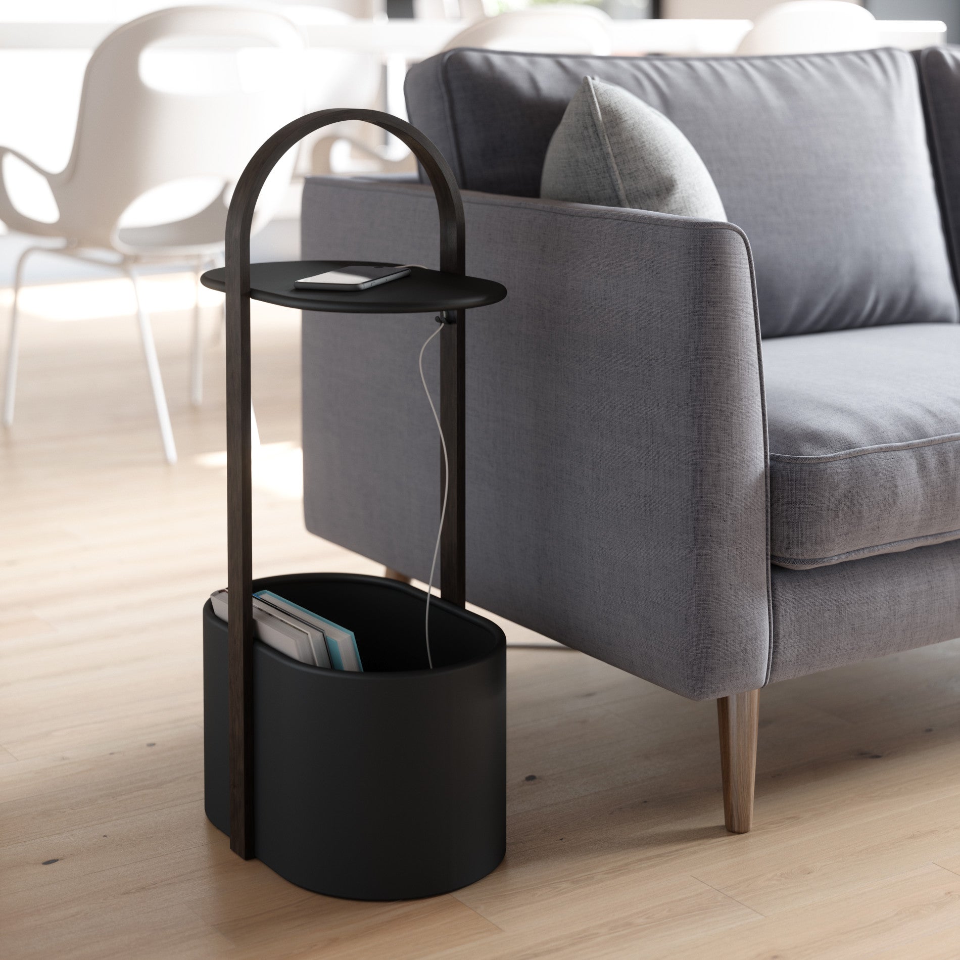 Bellwood Storage Table - Foldable Side Table with Storage Shelf, Perfect for Living Room, Bedroom, or Office Organization